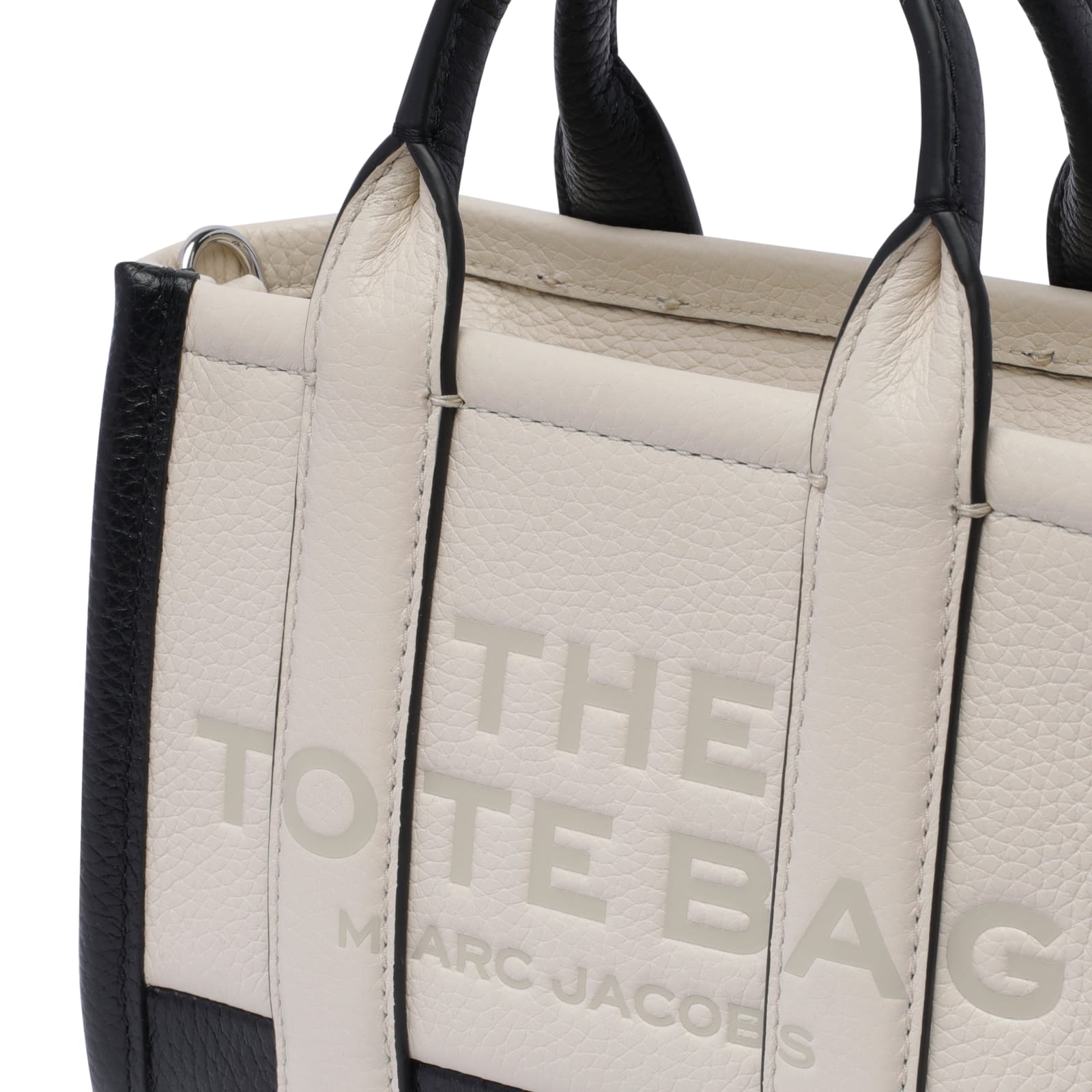 Shop Marc Jacobs The Leather Mini Tote Bag In White