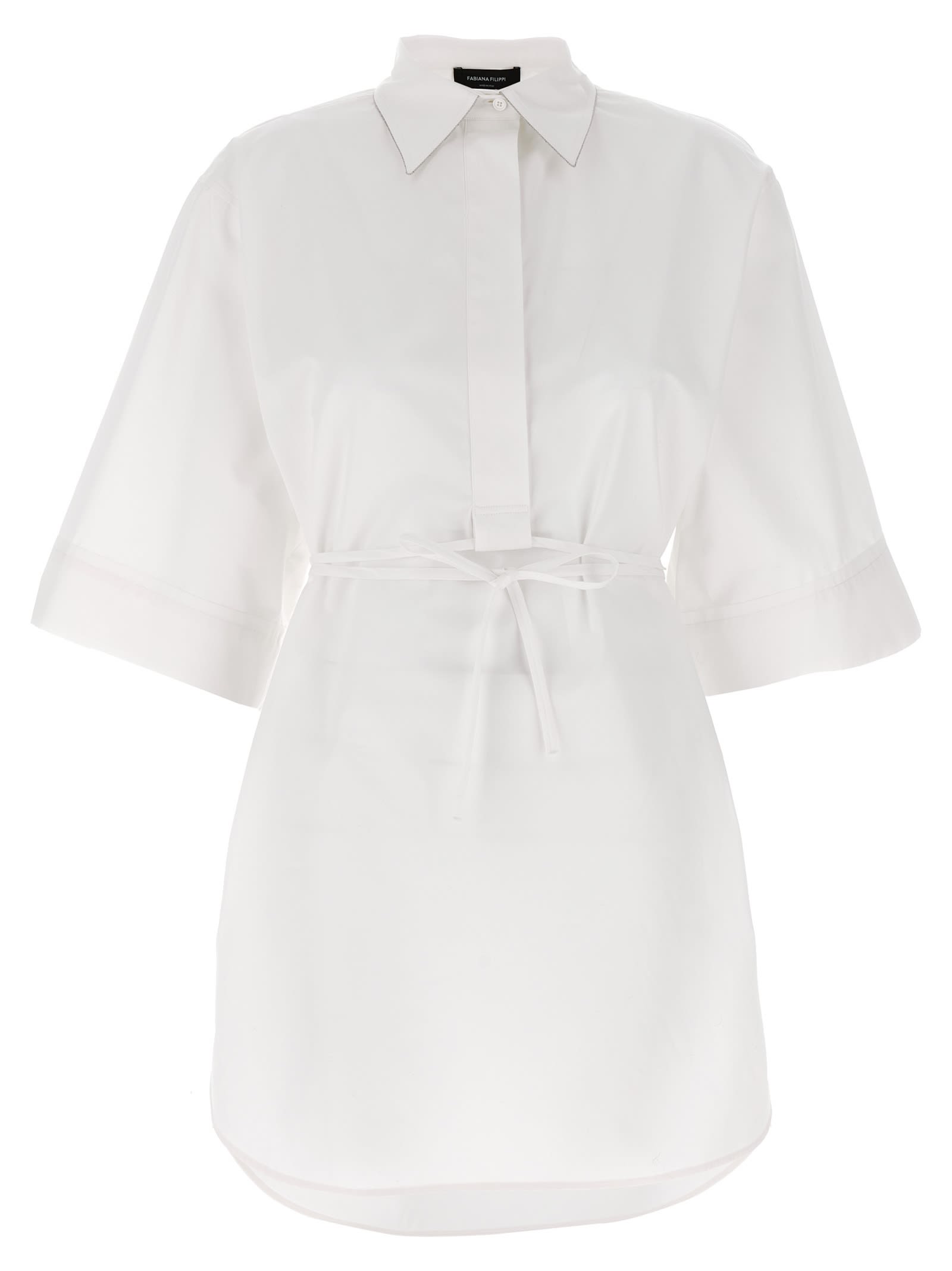 Shop Fabiana Filippi Diamond Thread Tunic In White