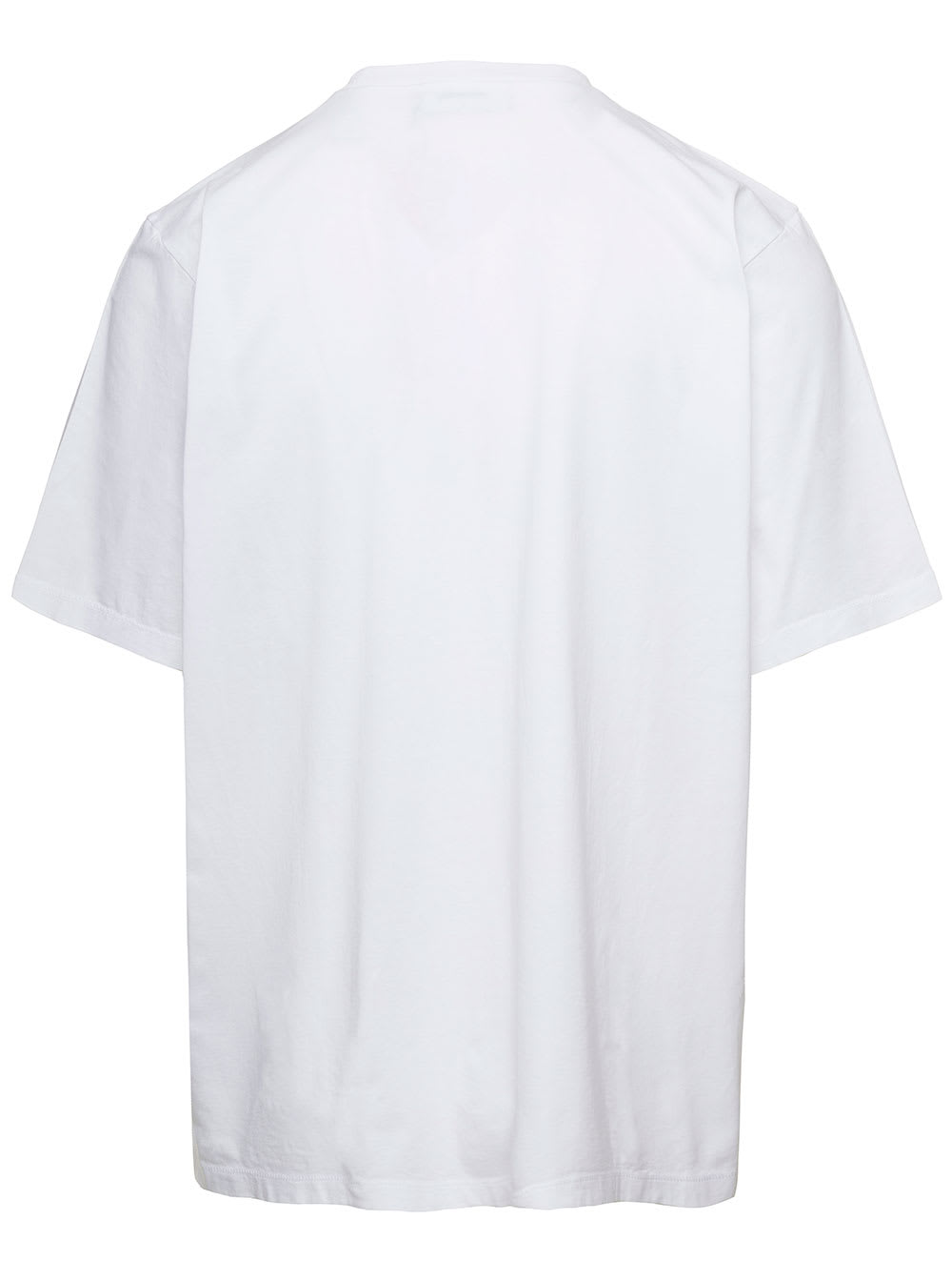 Shop Dsquared2 White T-shirt With Shark And Logo Print In Cotton Man