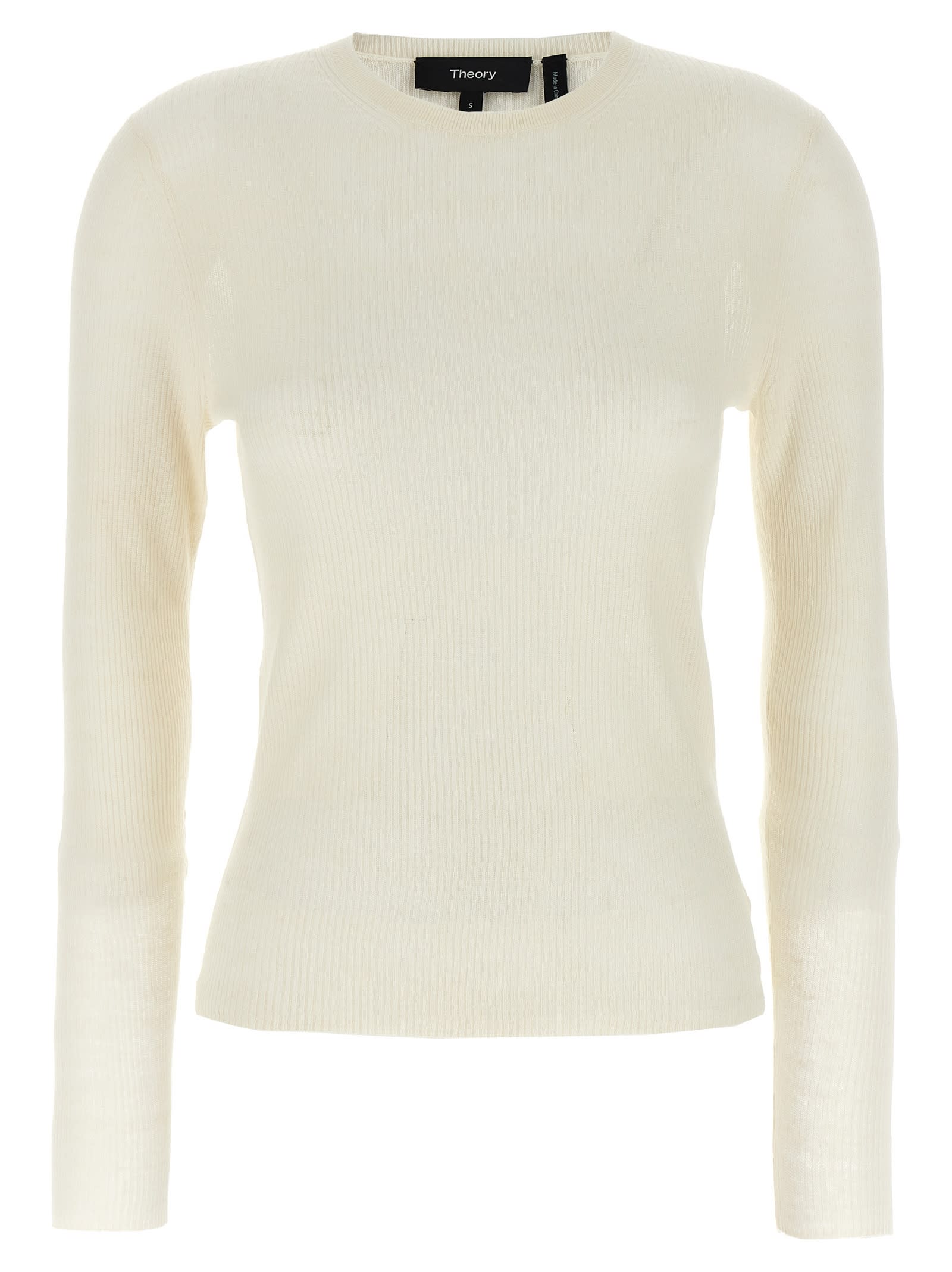 Theory Viscose Linen Sweater In Neutral