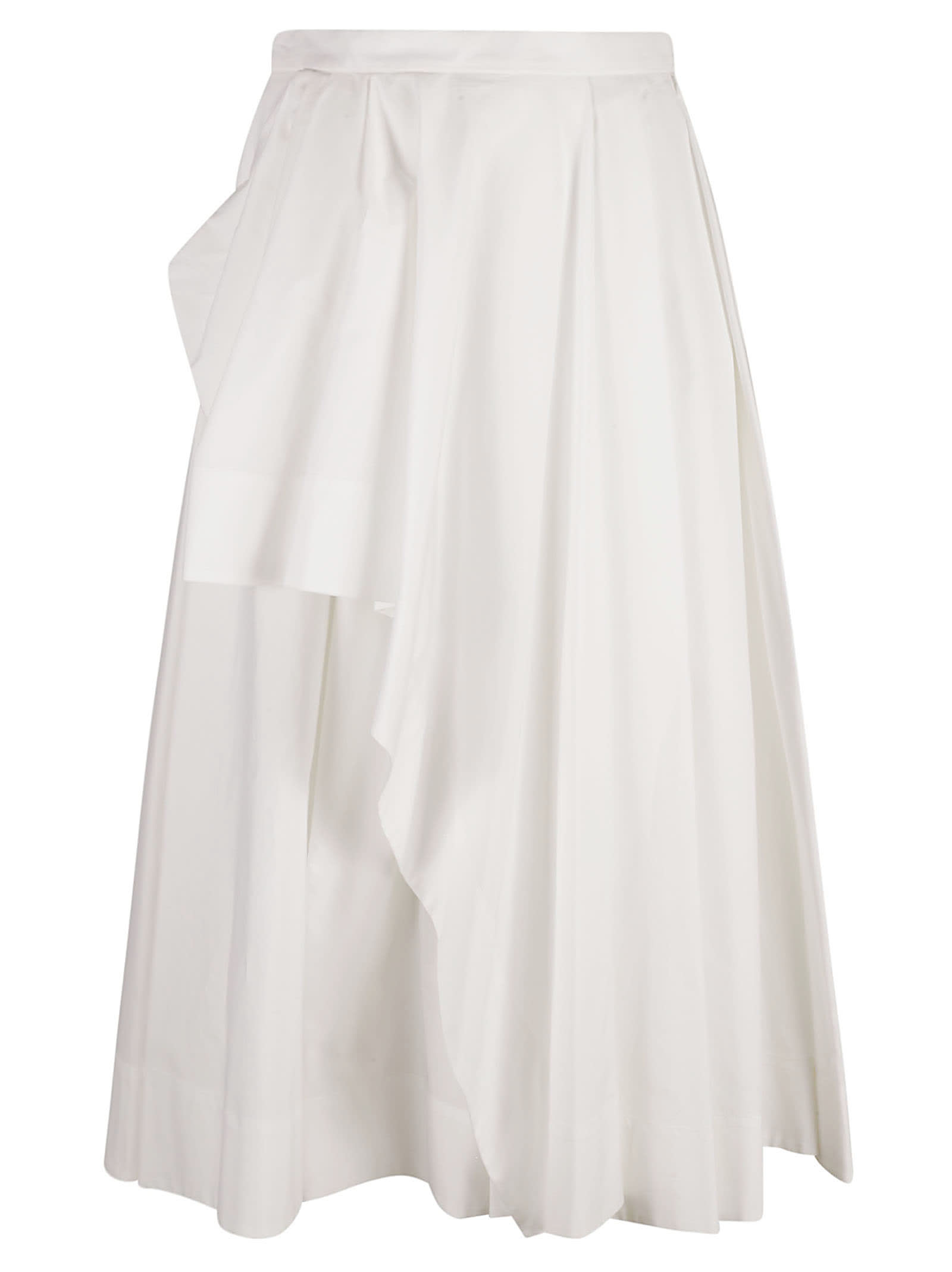 Shop Alexander Mcqueen Draped Skirt In Optical White