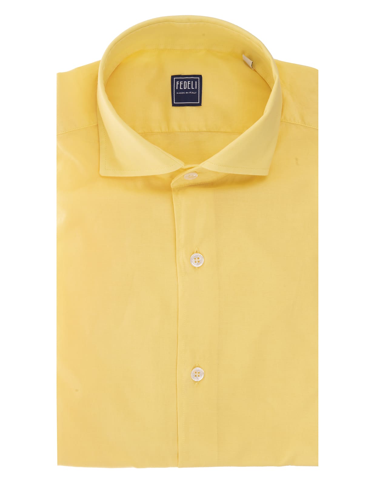 Fedeli Man Yellow Lightweight Cotton Shirt