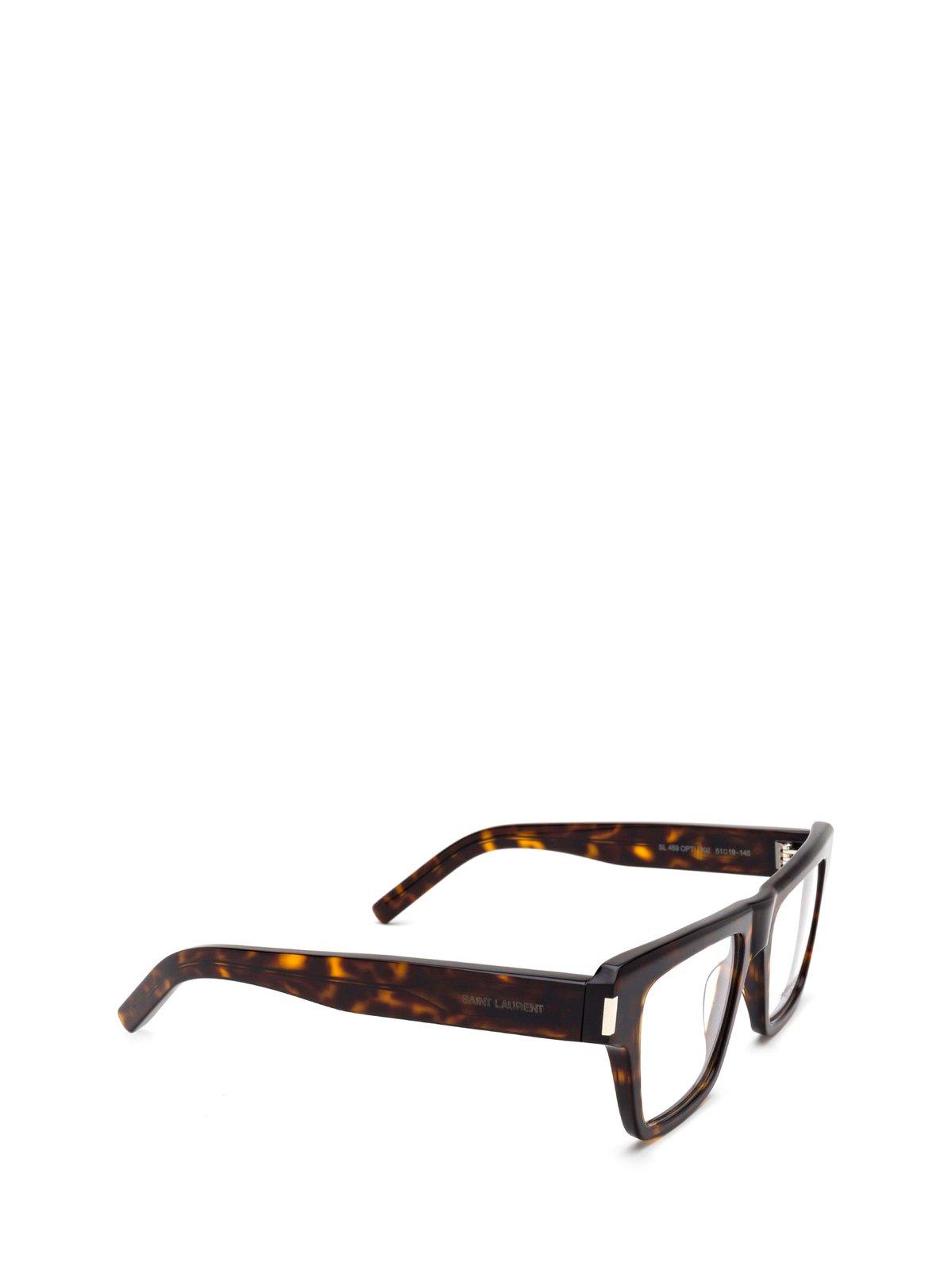 Shop Saint Laurent Square Frame Glasses In 002 Havana Havana Transpa