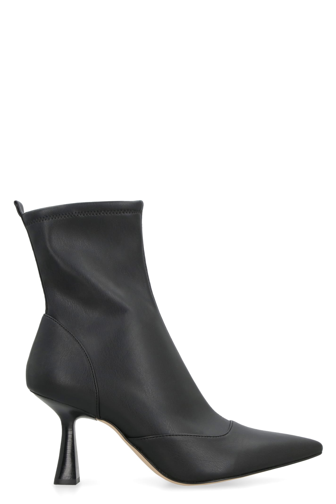 Michael Kors Clara Faux Leather Ankle Boots In Black