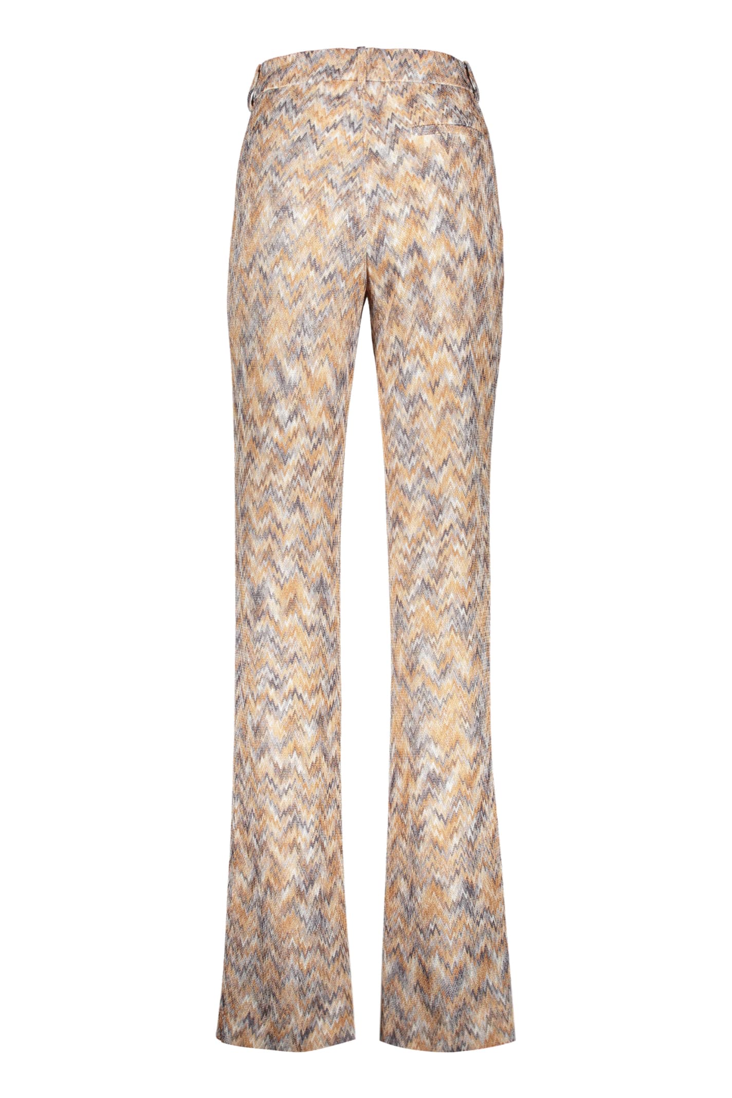 Shop Missoni Chevron Knitted Palazzo Trousers In Multicolor