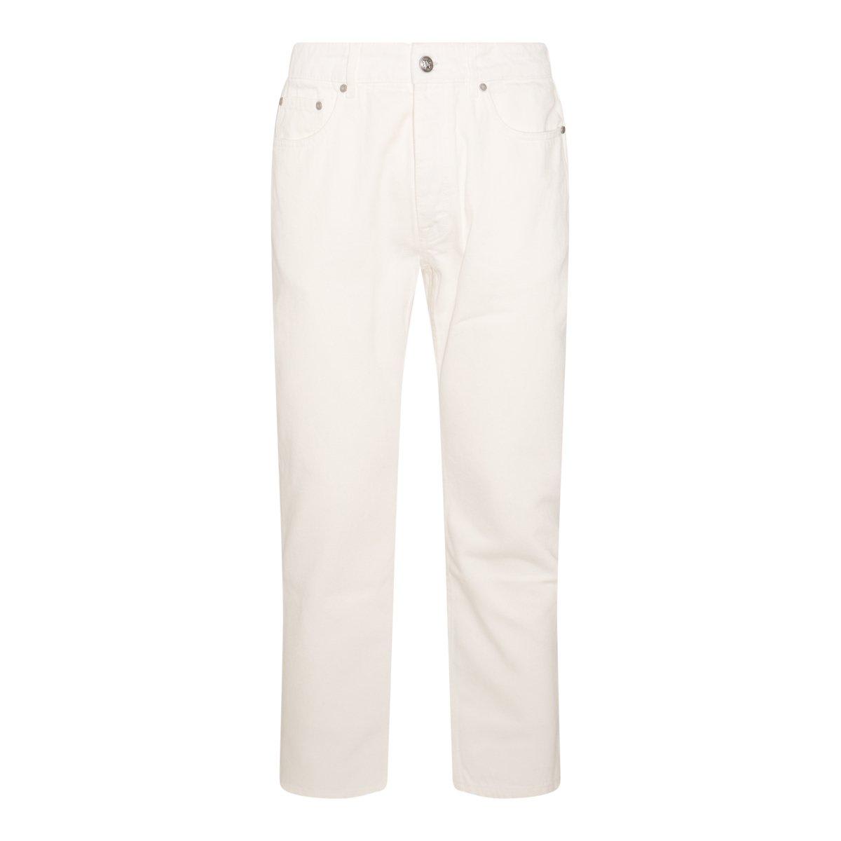 Shop Palm Angels Straight Leg Jeans In White