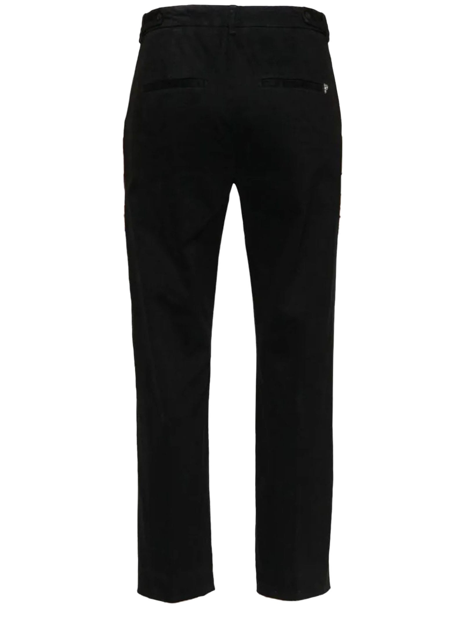 DONDUP BLACK COTTON TROUSERS 