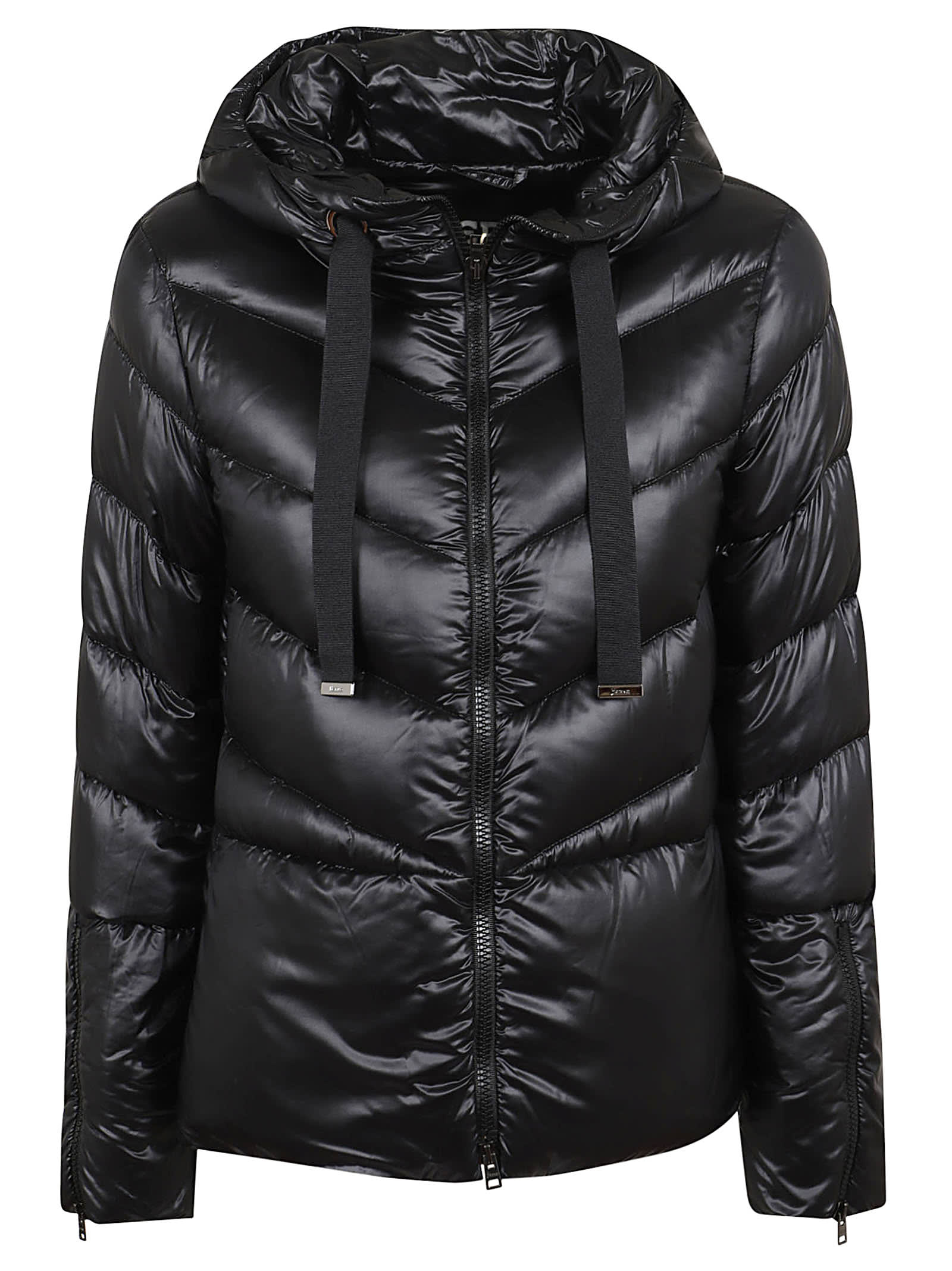 Shop Herno V-quilted Nylon Down Jacket In Black