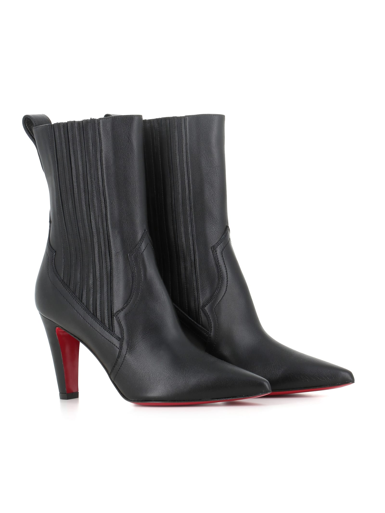 Shop Christian Louboutin Boot Santigag 85 In Black