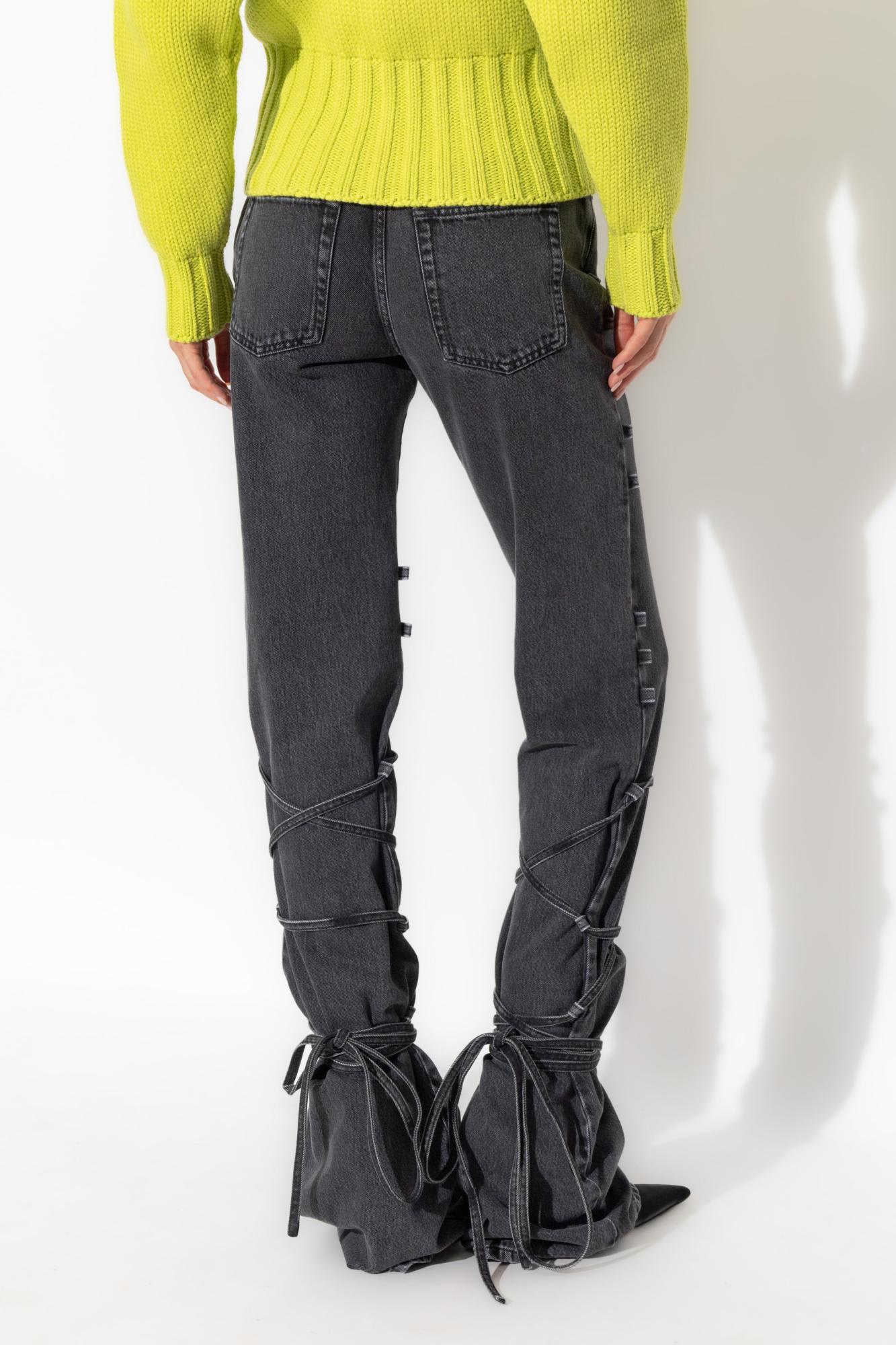 Shop Alexander Mcqueen Jeans With Laces In Black