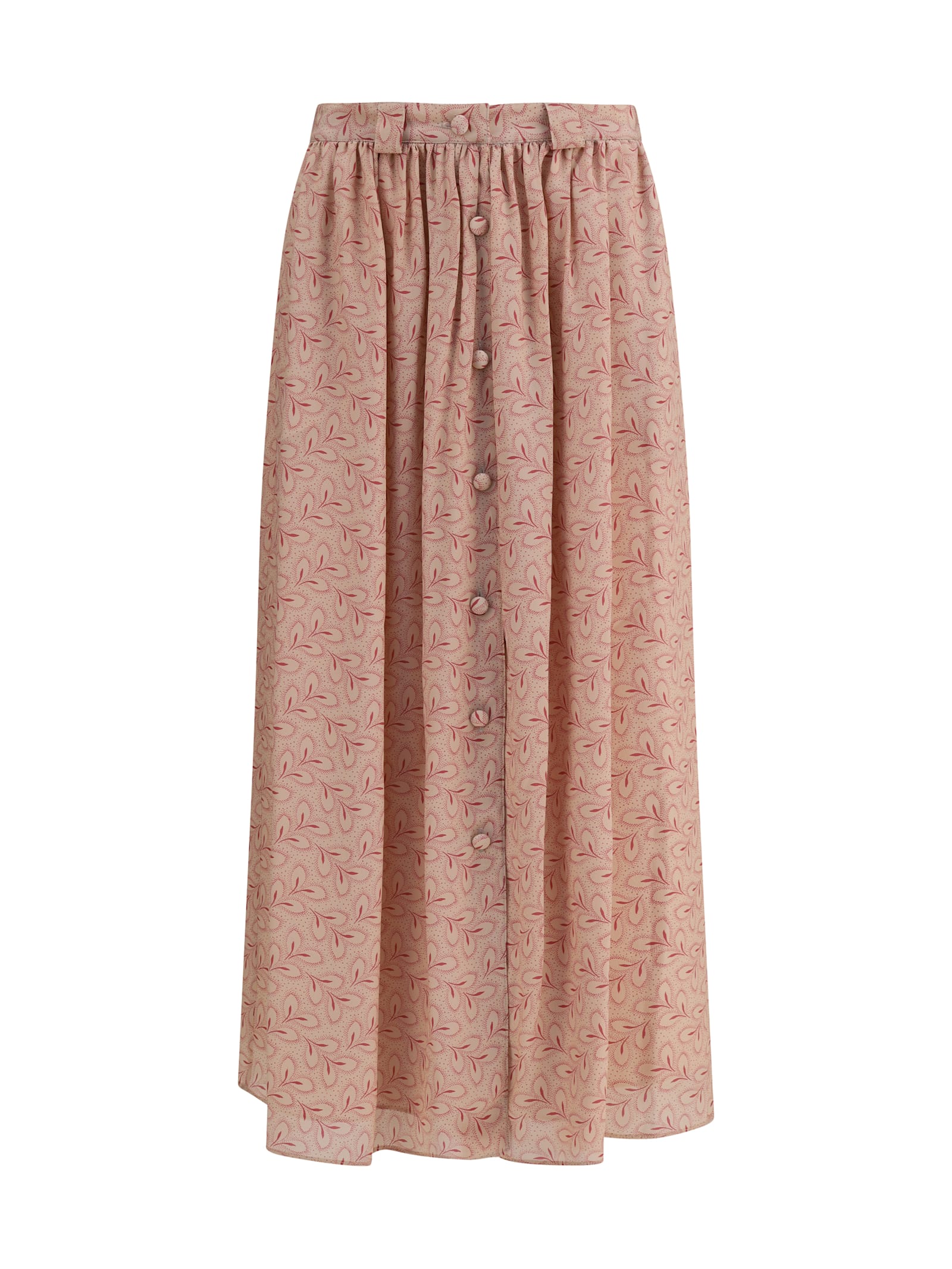 Half Circle Skirt With Foliage Print