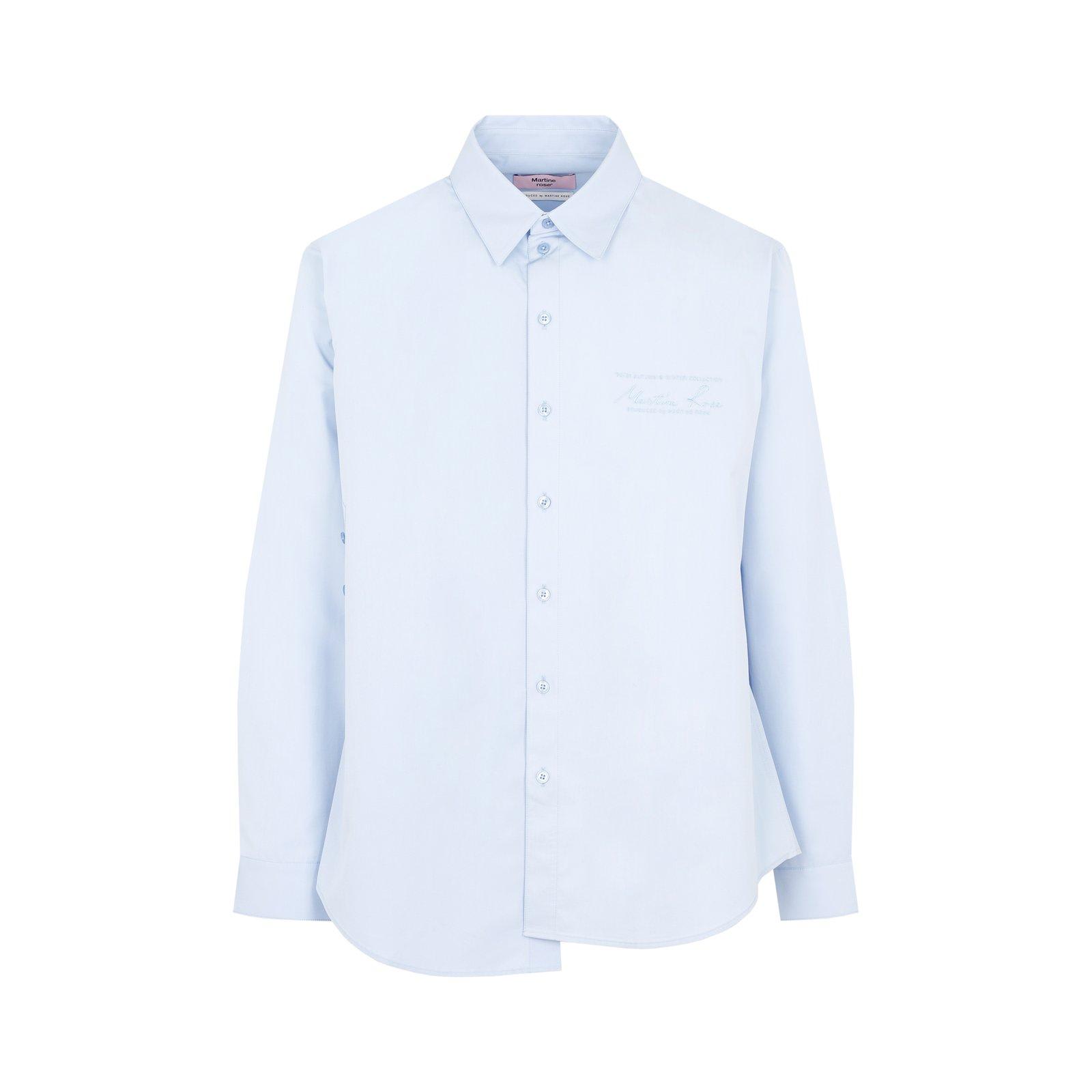 Shop Martine Rose Buttoned Long-sleeved Shirt In Blue
