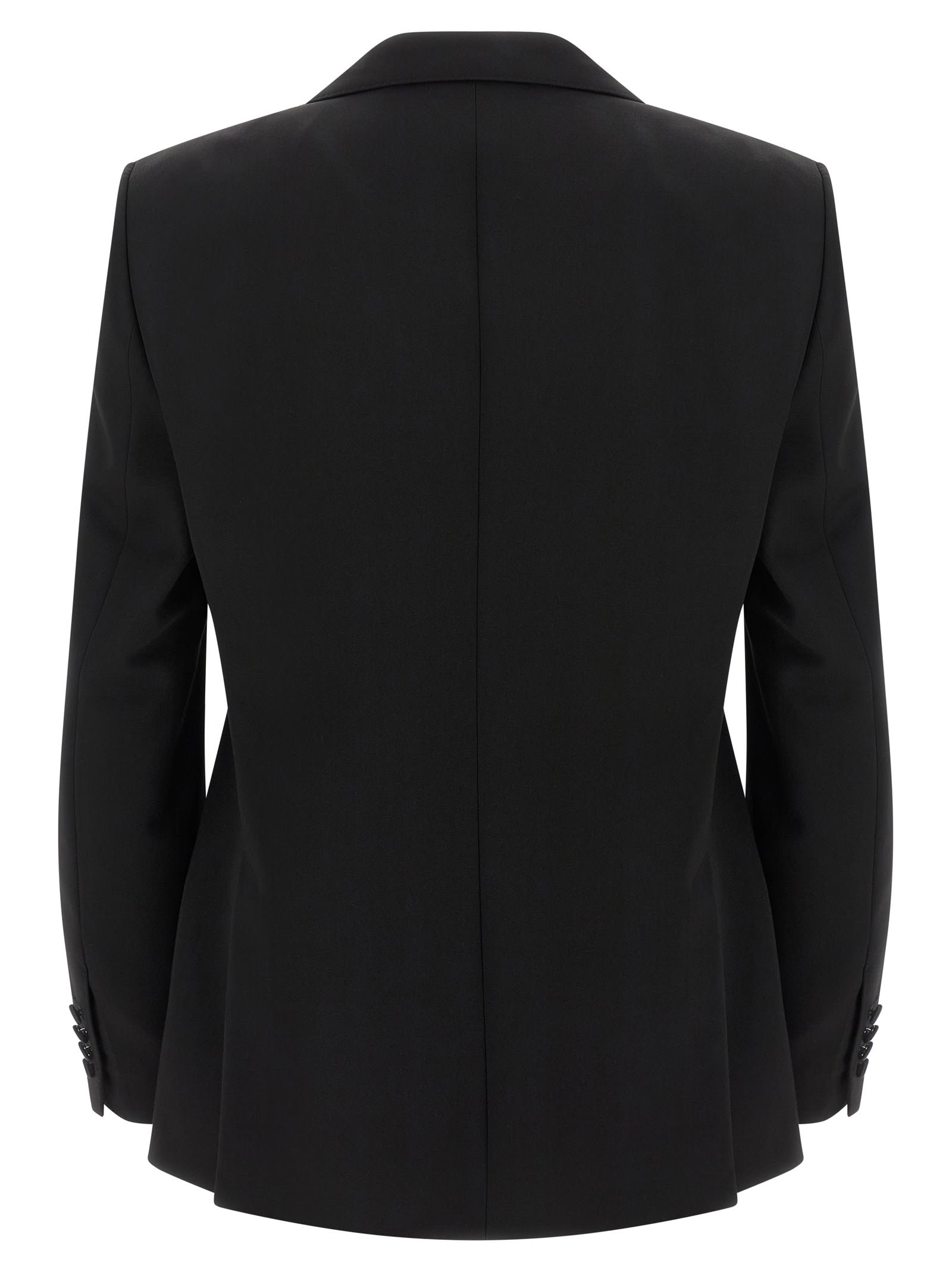 Dolce & Gabbana Double-breasted Satin-lapel Jacket In Black