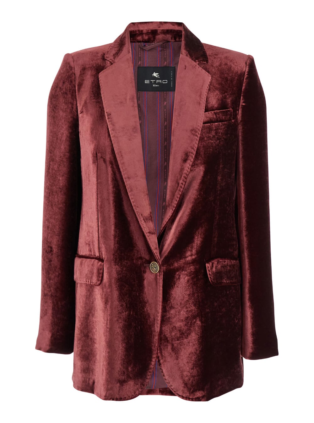 Shop Etro Velvet Single Breasted Vblazer