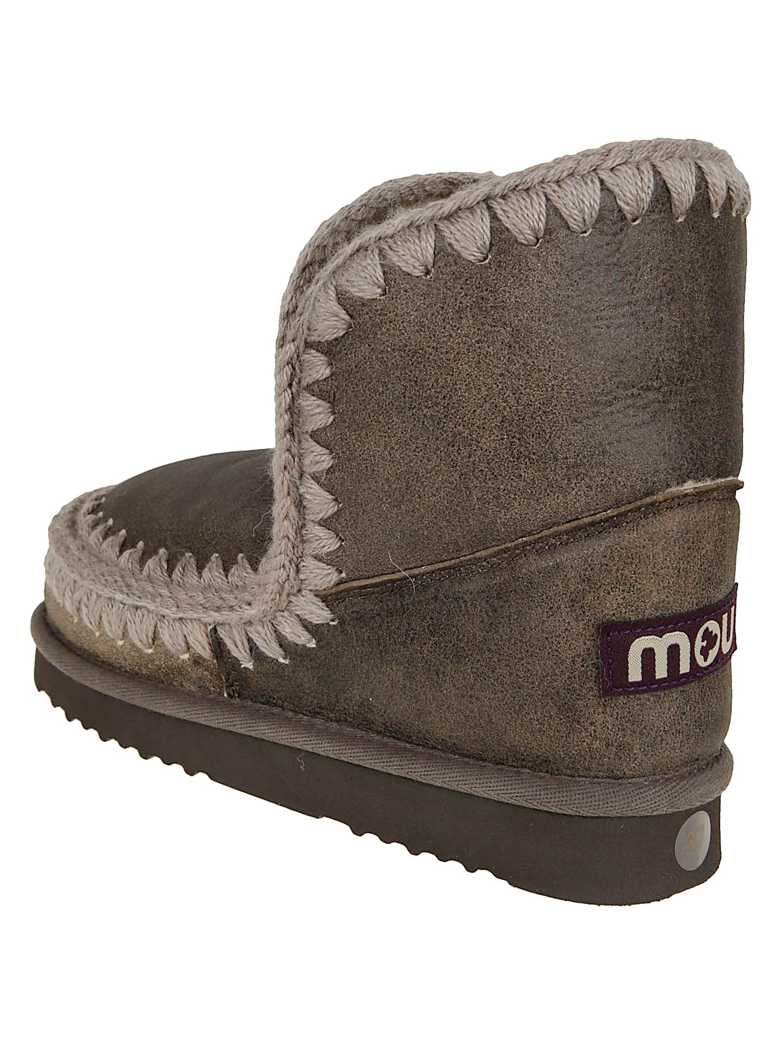 Mou Crochet-trim Boots In Brown