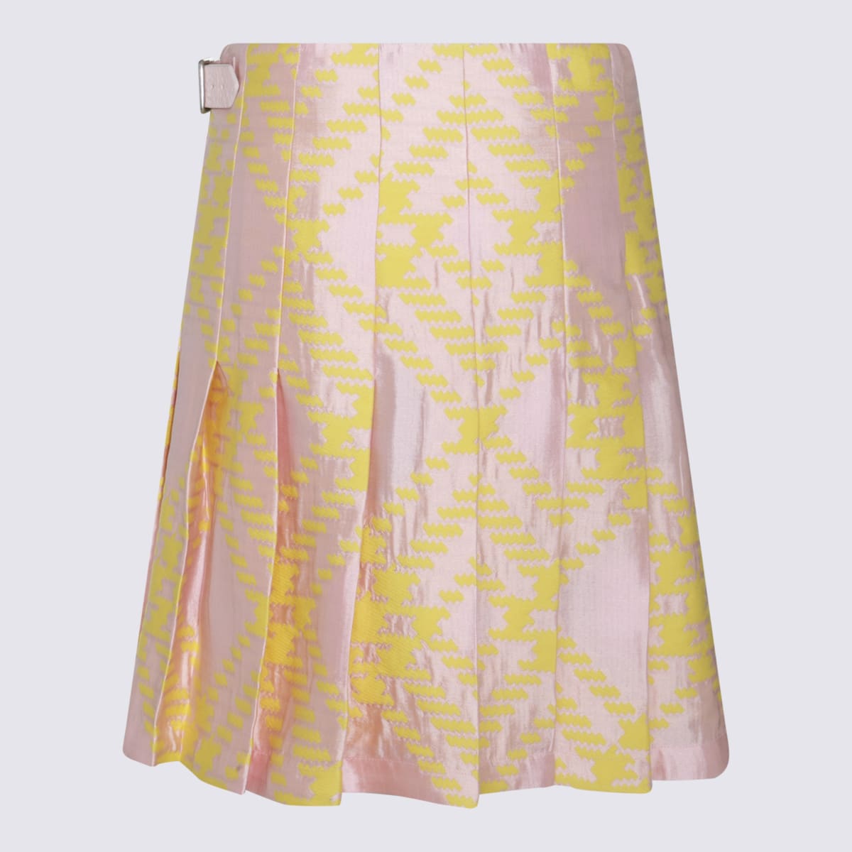 Burberry Pink And Yellow Cotton Skirt In Sherbet Ip Check