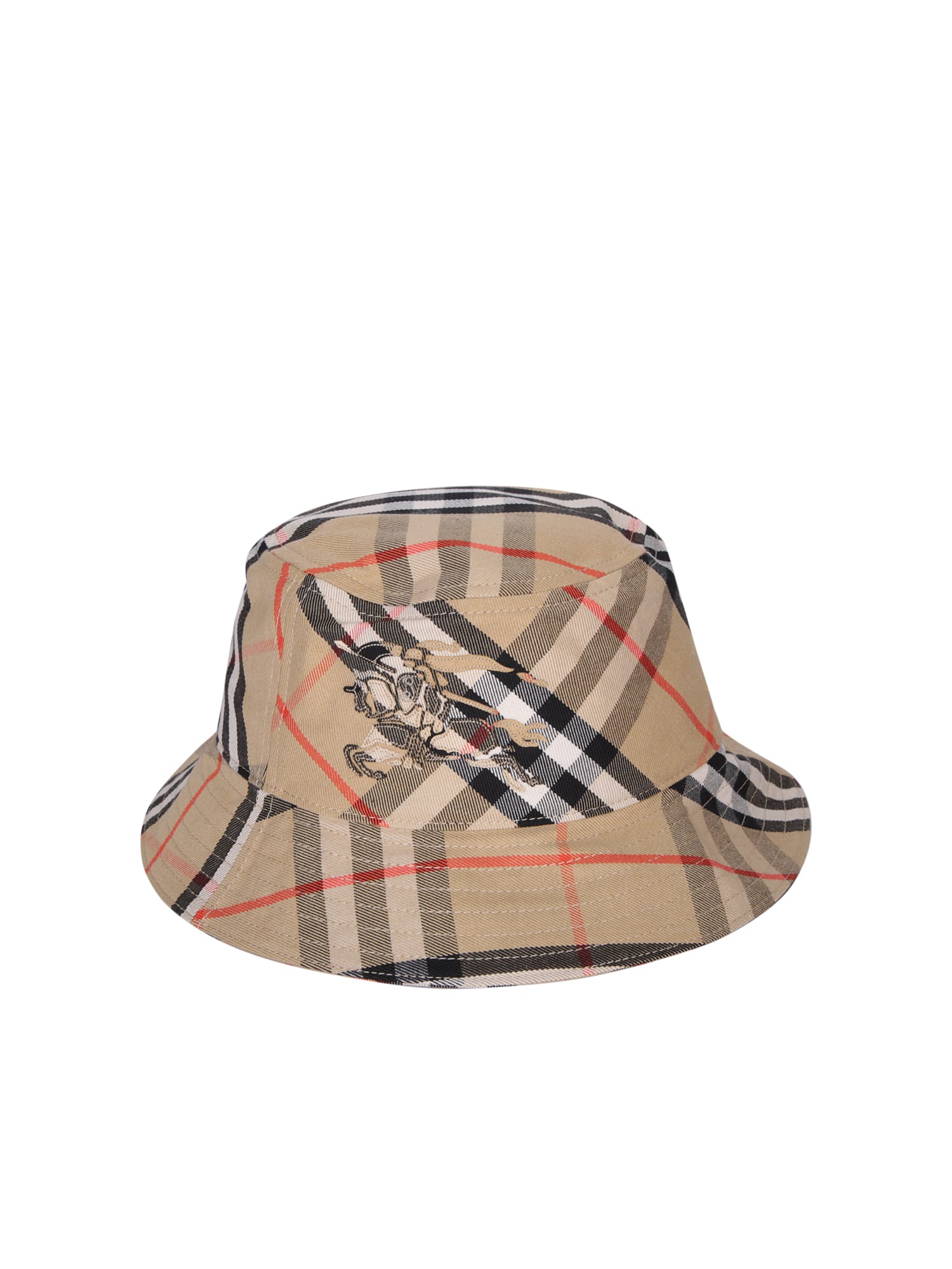 Burberry Sand Check Bucket Hat In Beige