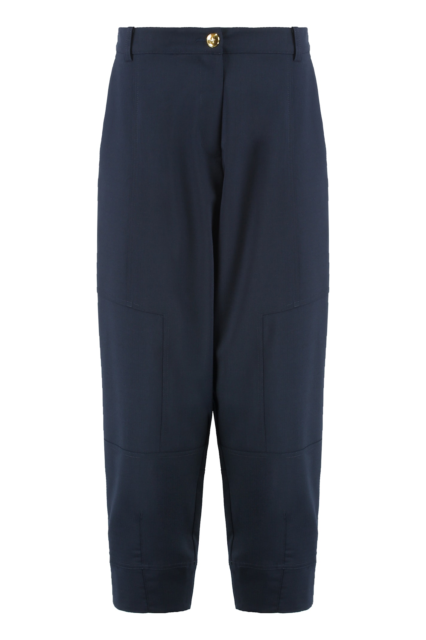 Pinko Pants Made Of Wool Blend In Blue