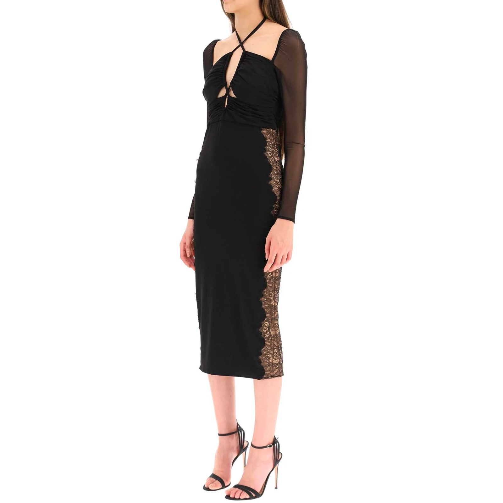 SELF-PORTRAIT LACE TRIM DRESS 