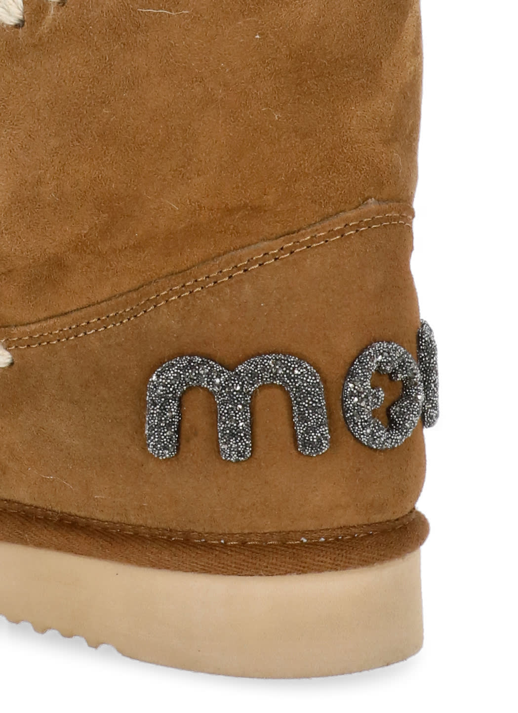 Shop Mou Glittered Logo Eskimo 18 Boot In Brown