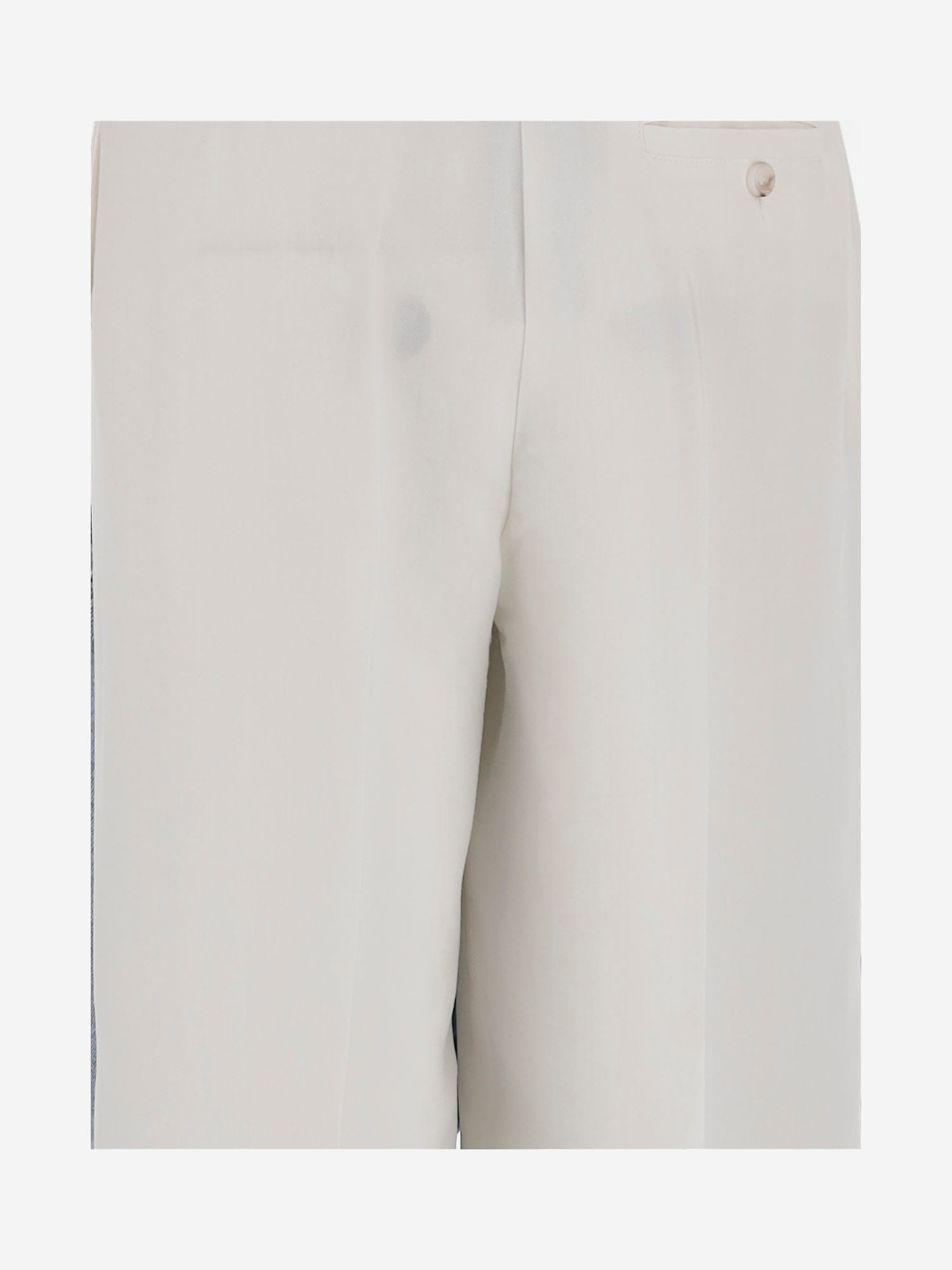Pinko Palazzo Pants With Center Stripe And Concealed Closure In White
