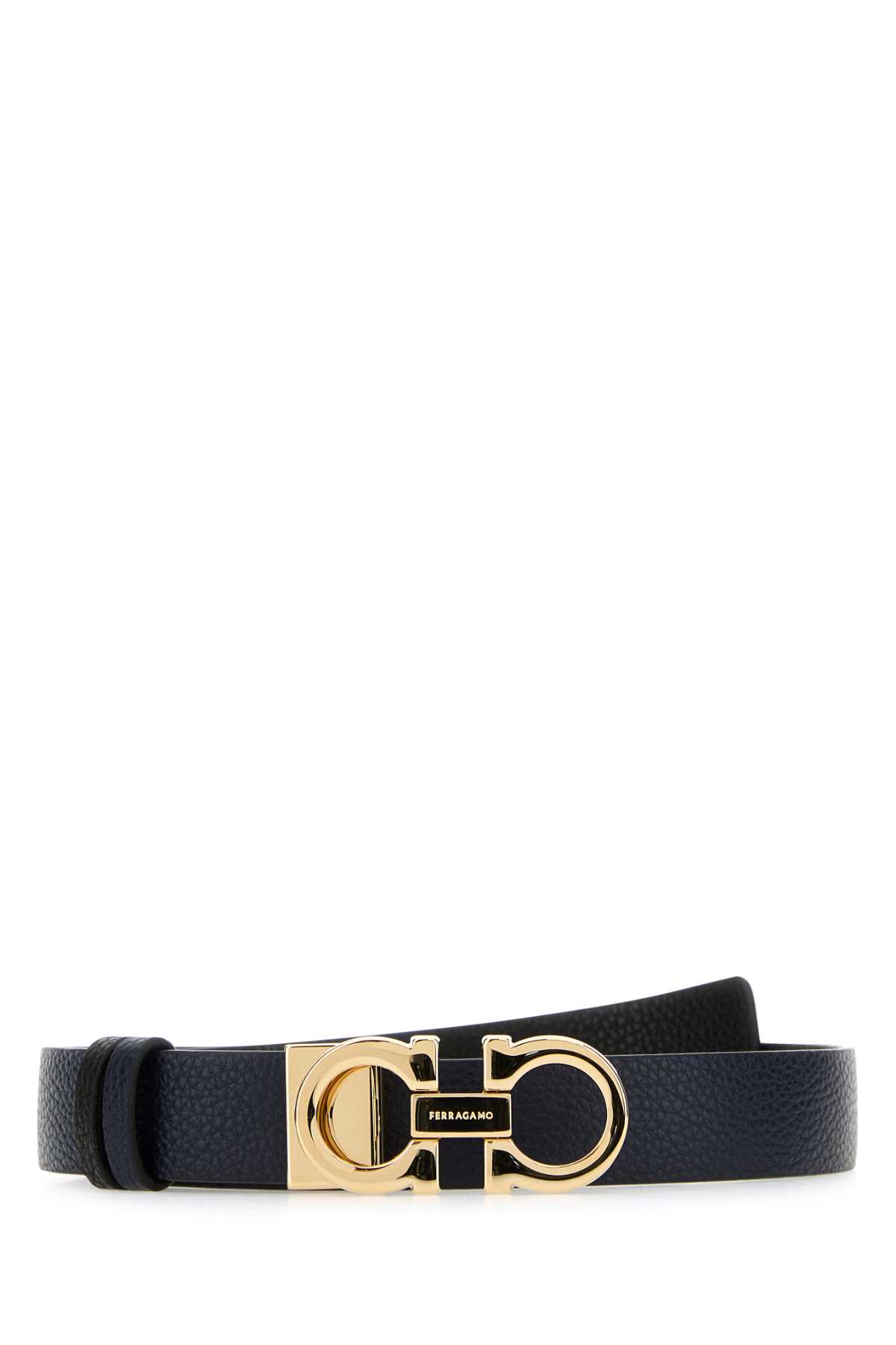 ベルト FERRAGAMO BELT (23A565673955 MIRTONERO) Ferragamo Salvatore Woman Midnight Blue Leather Reversible