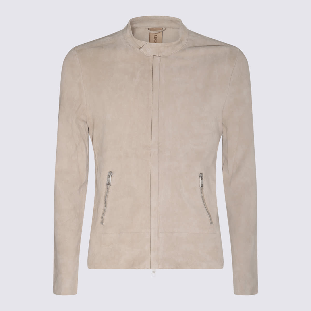Shop Giorgio Brato Chalk White Leather Jacket