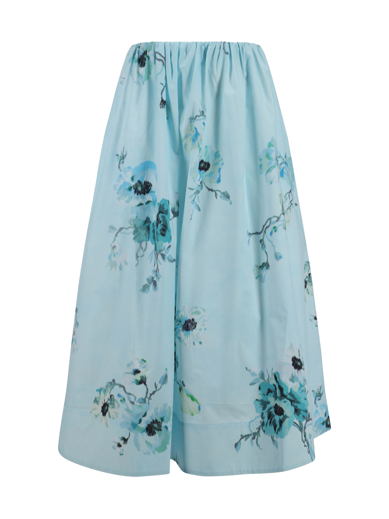 Shop Zimmermann Midi Skirt In Aqua Floral