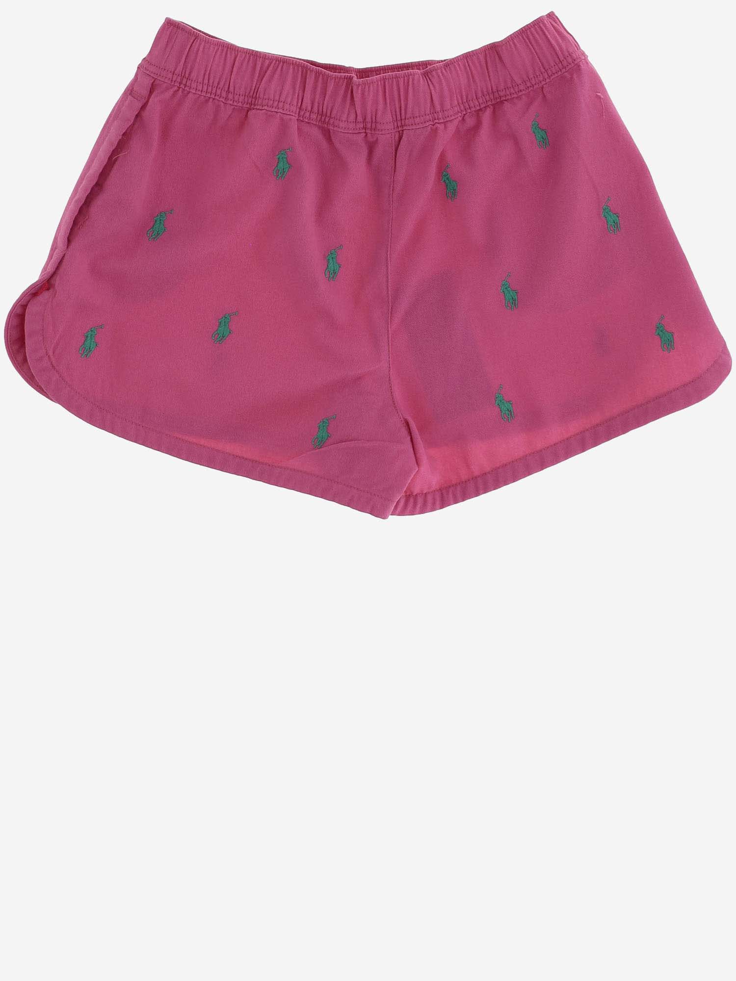 Shop Polo Ralph Lauren Cotton Short Pants With Logo In Pink