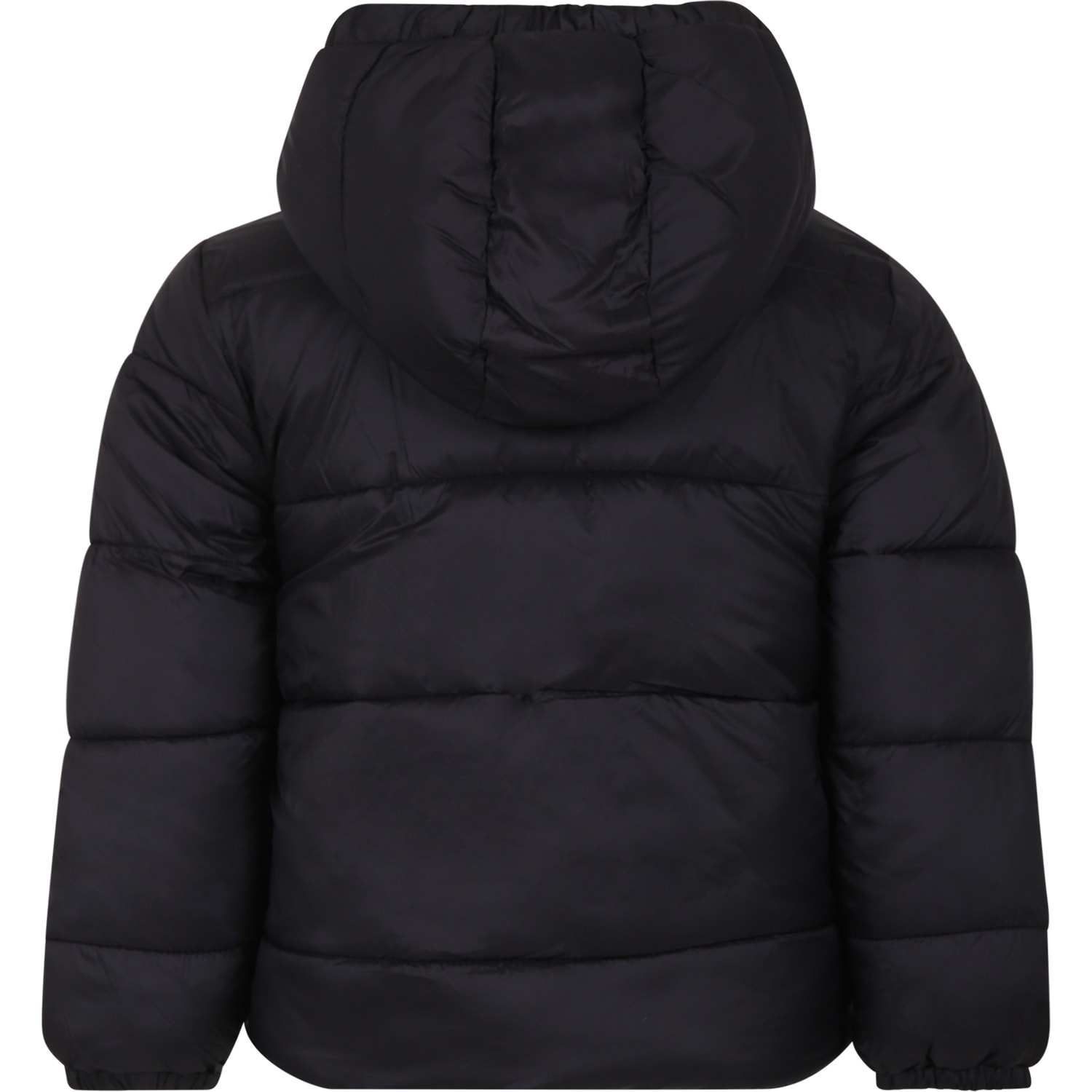 Shop Stella Mccartney Black Down Jacket For Boy With Logo
