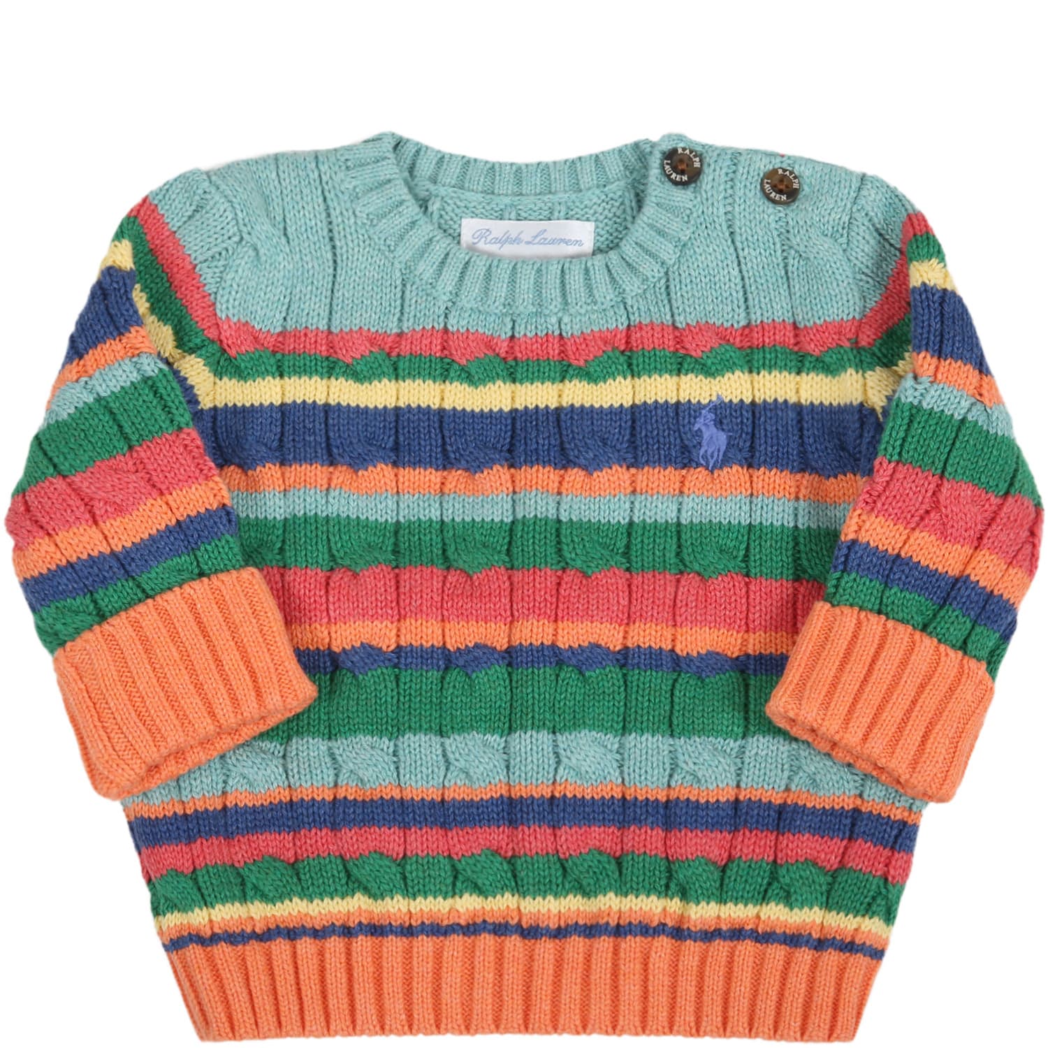 Ralph Lauren Multicolor Sweater For Babykids With Pony Logo
