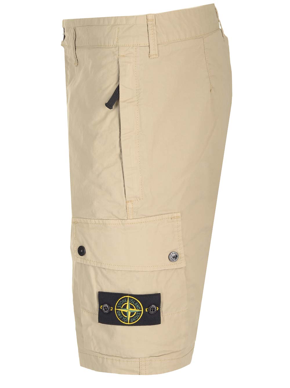 Shop Stone Island Cargo Shorts In Sand-colored Stretch Supima Cotton In Beige