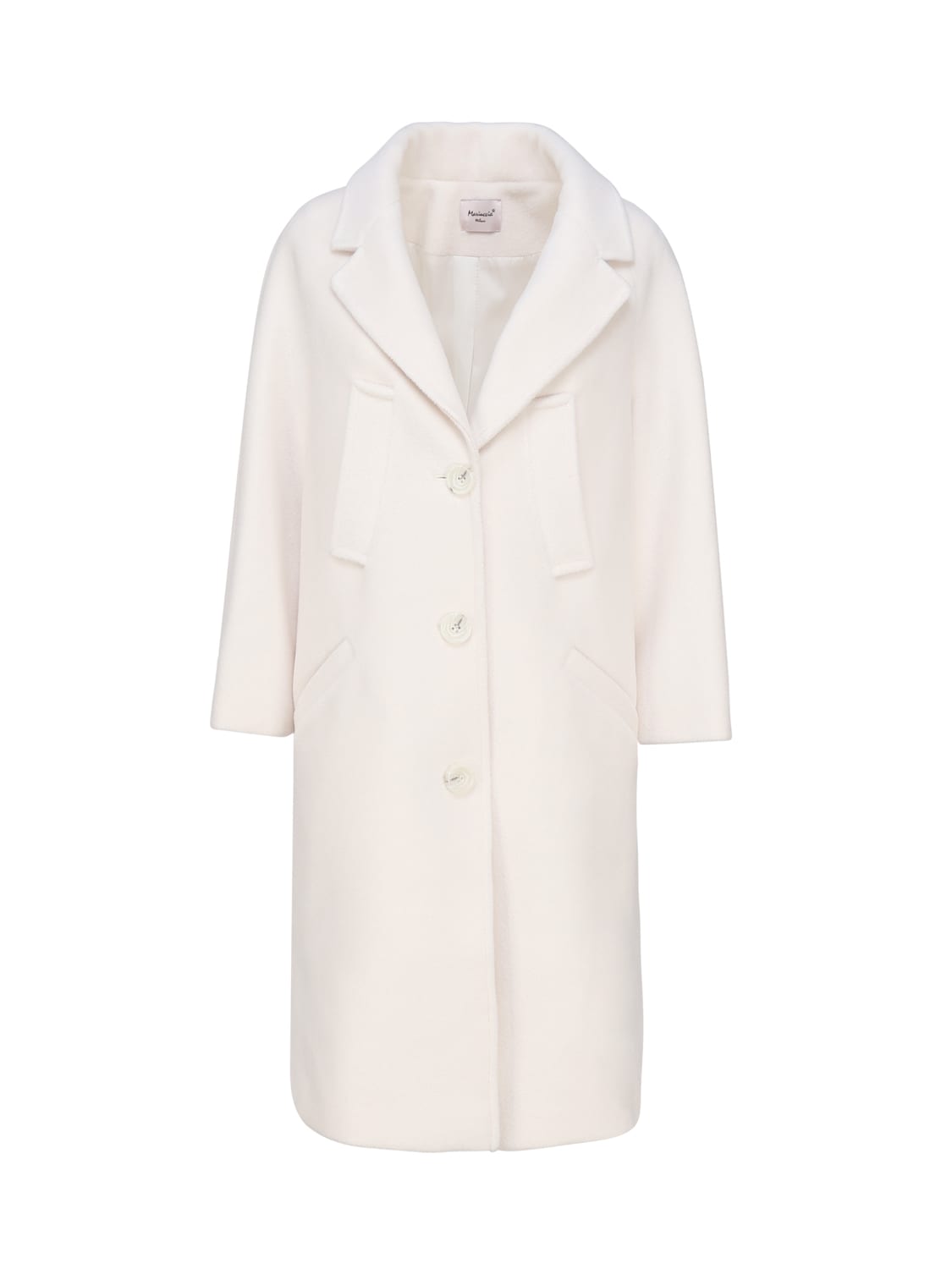 Shop Mariuccia Milano Single-breasted Wool Coat In White