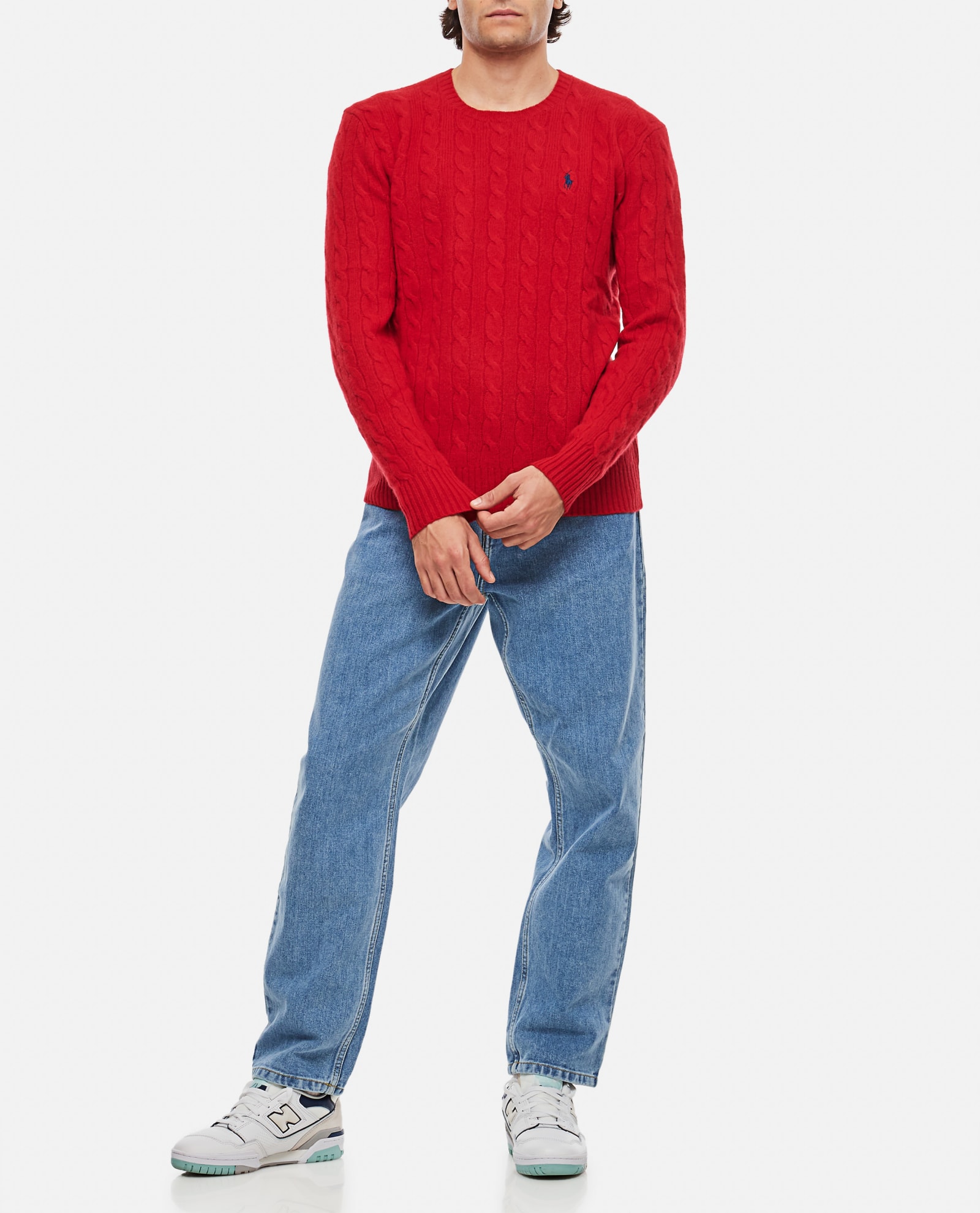 Polo Ralph Lauren Long Sleeve Crew Neck Pullover Clothing In Red