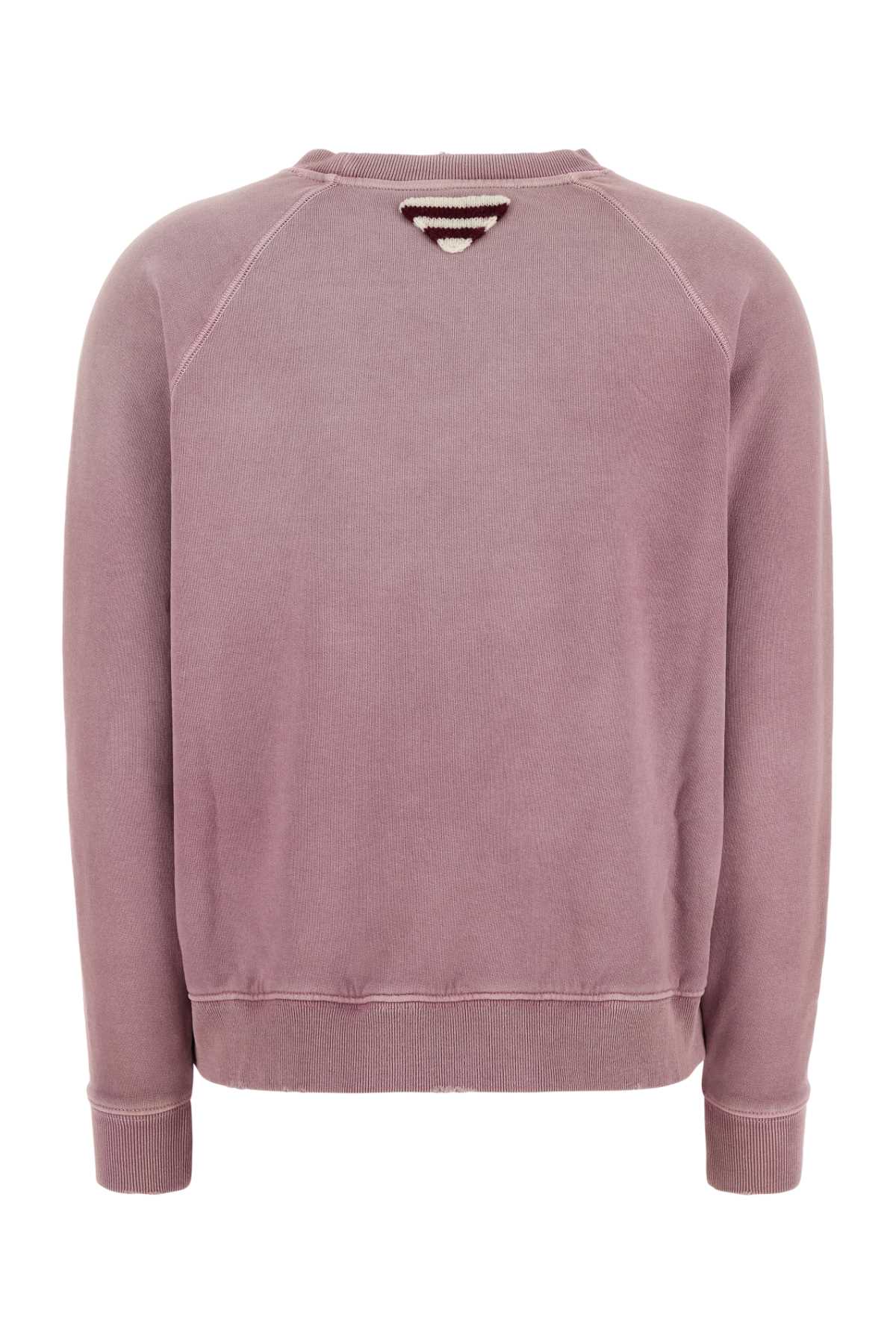 Prada Cotton Crew-neck Sweatshirt In Malva