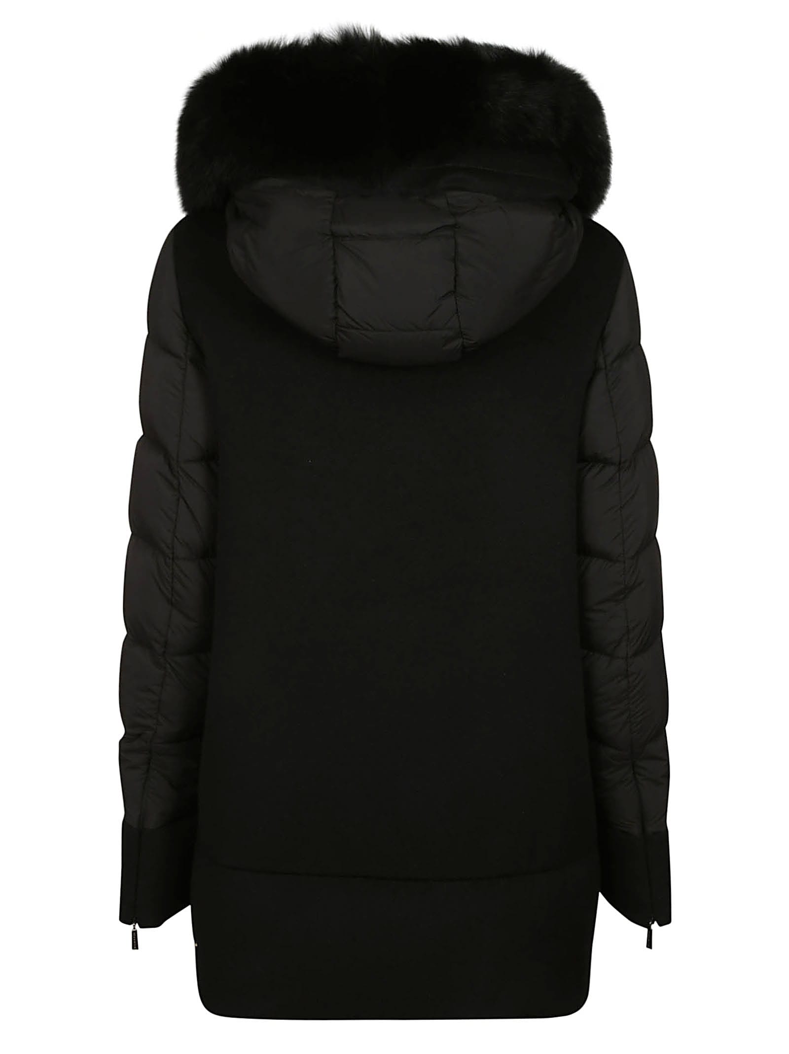 Moorer Down Fresia Jacket With Fox Fur Hood In Black