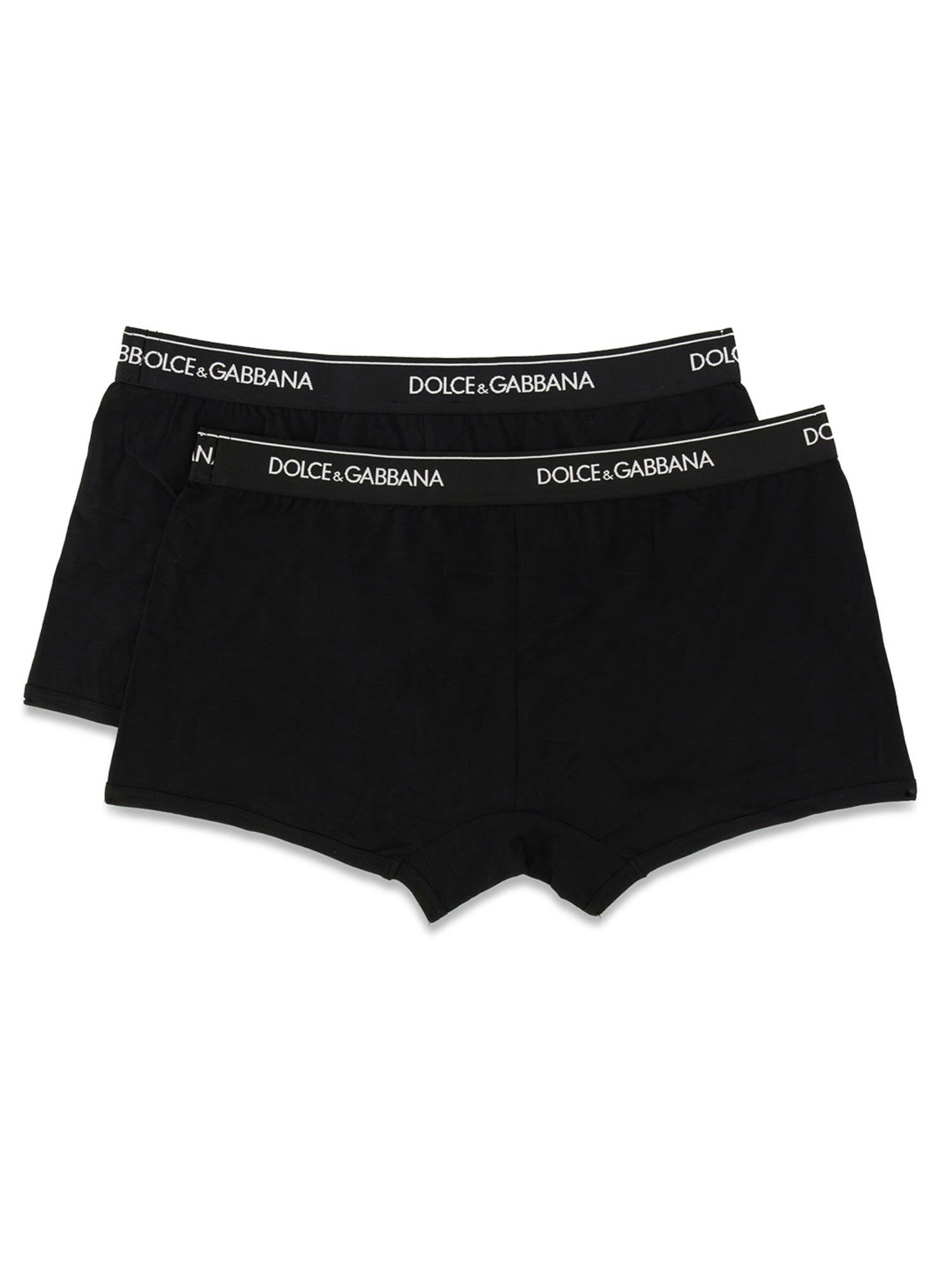 Dolce & Gabbana Pack Of Two Boxers In Black