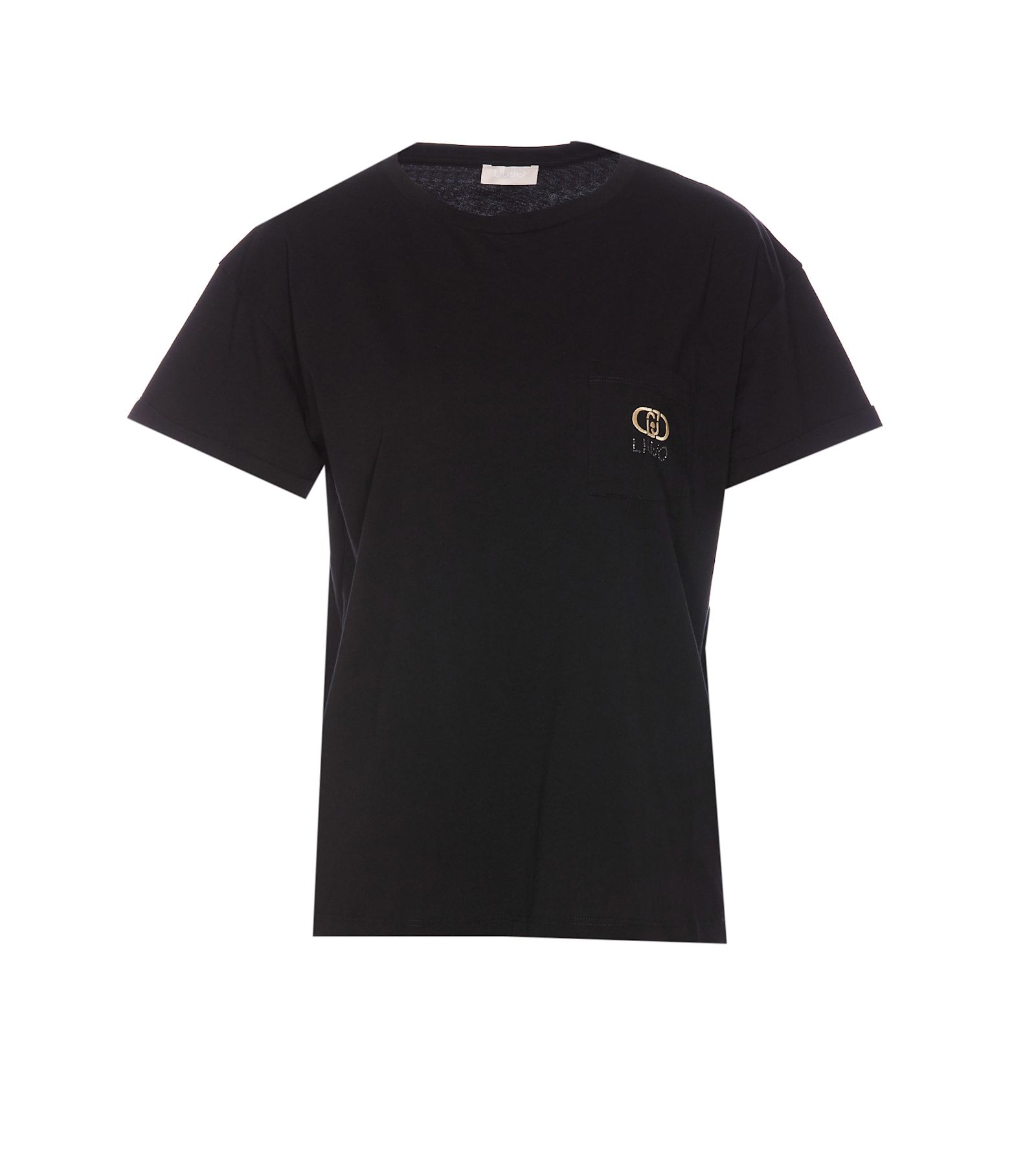 Shop Liu •jo Logo T-shirt In Black