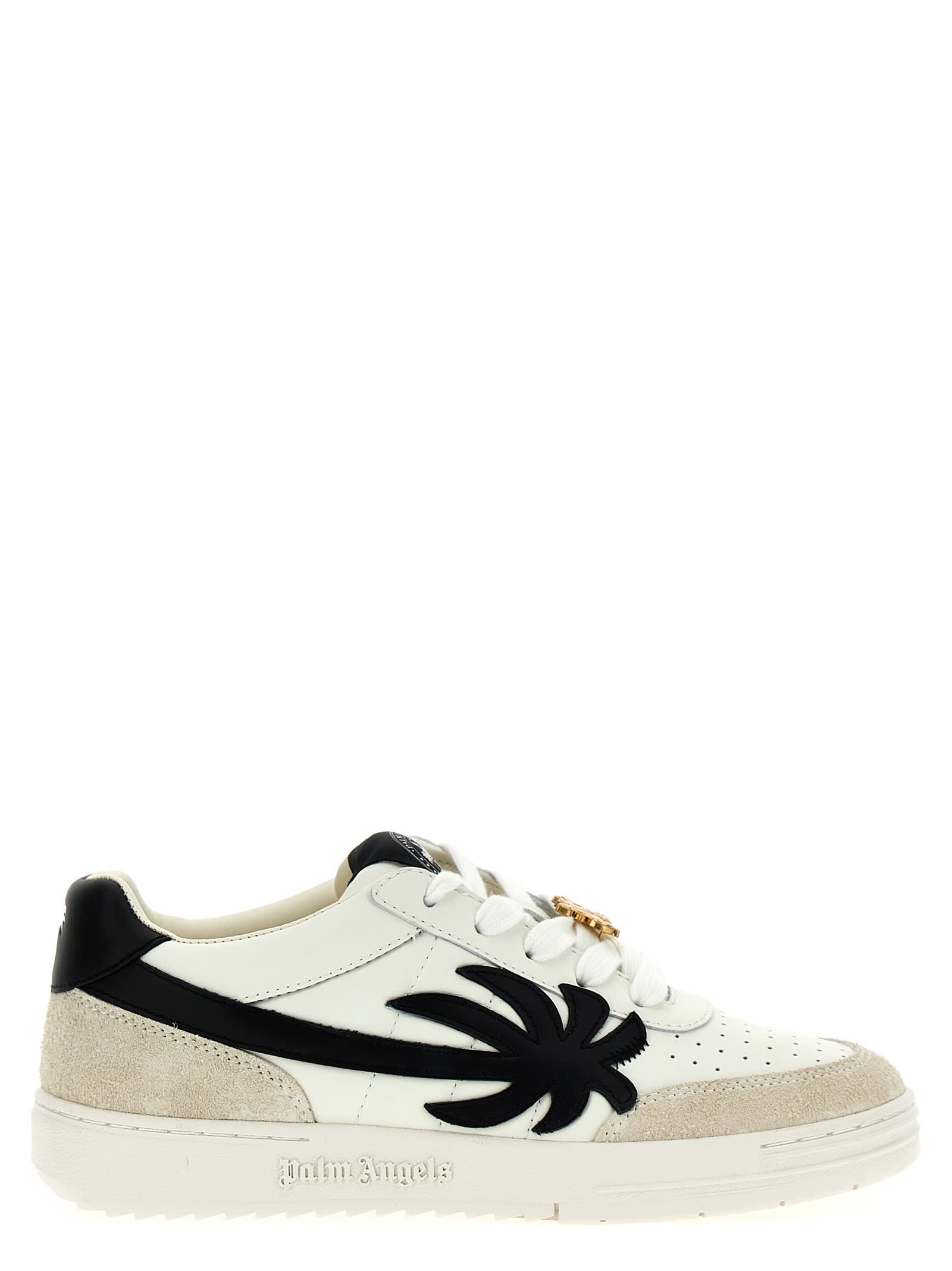 Shop Palm Angels Palm Beach University Sneakers In White/black
