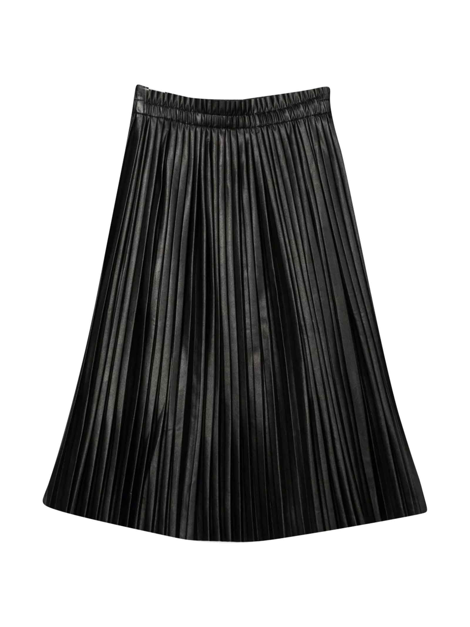 MM6 Maison Margiela Black Midi Skirt Pleated