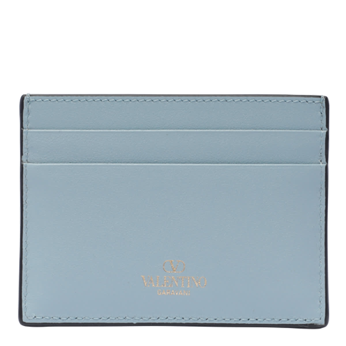 Shop Valentino Rockstud Cards Holder In Blue