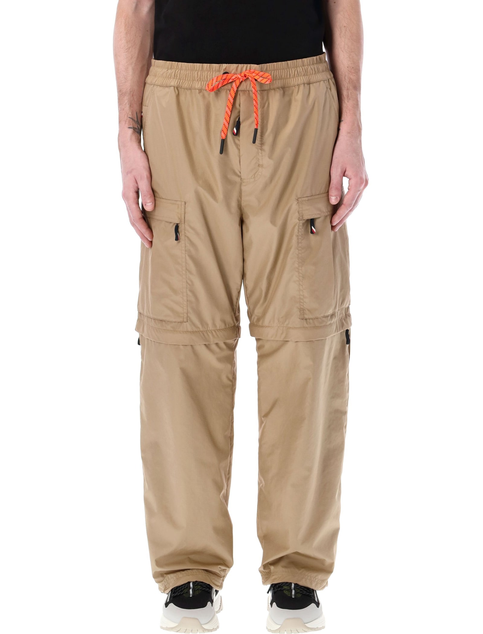 Shop Moncler Cargo Trousers In Beige