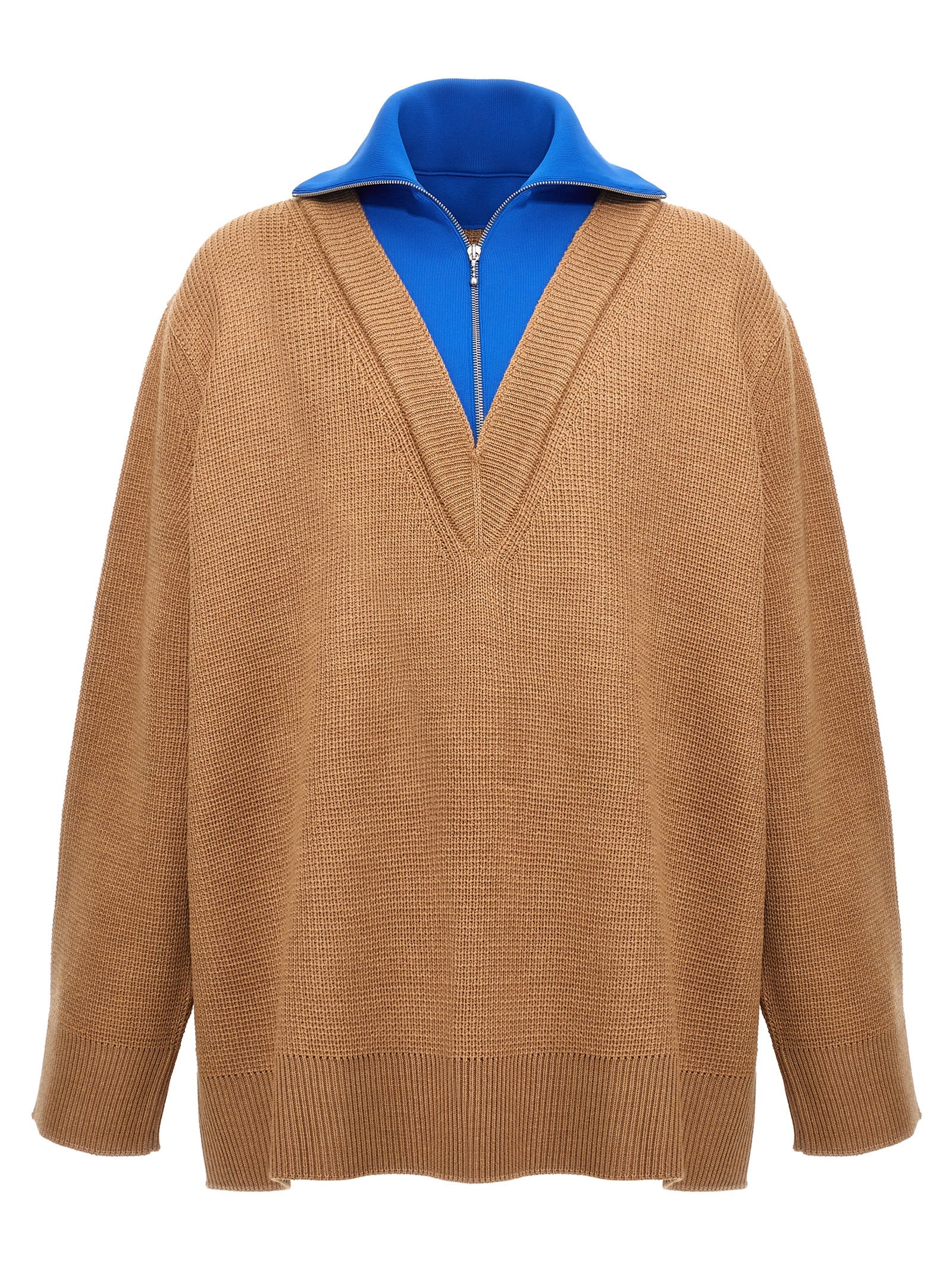 Shop Jil Sander Half Zip Sweater In Multicolor