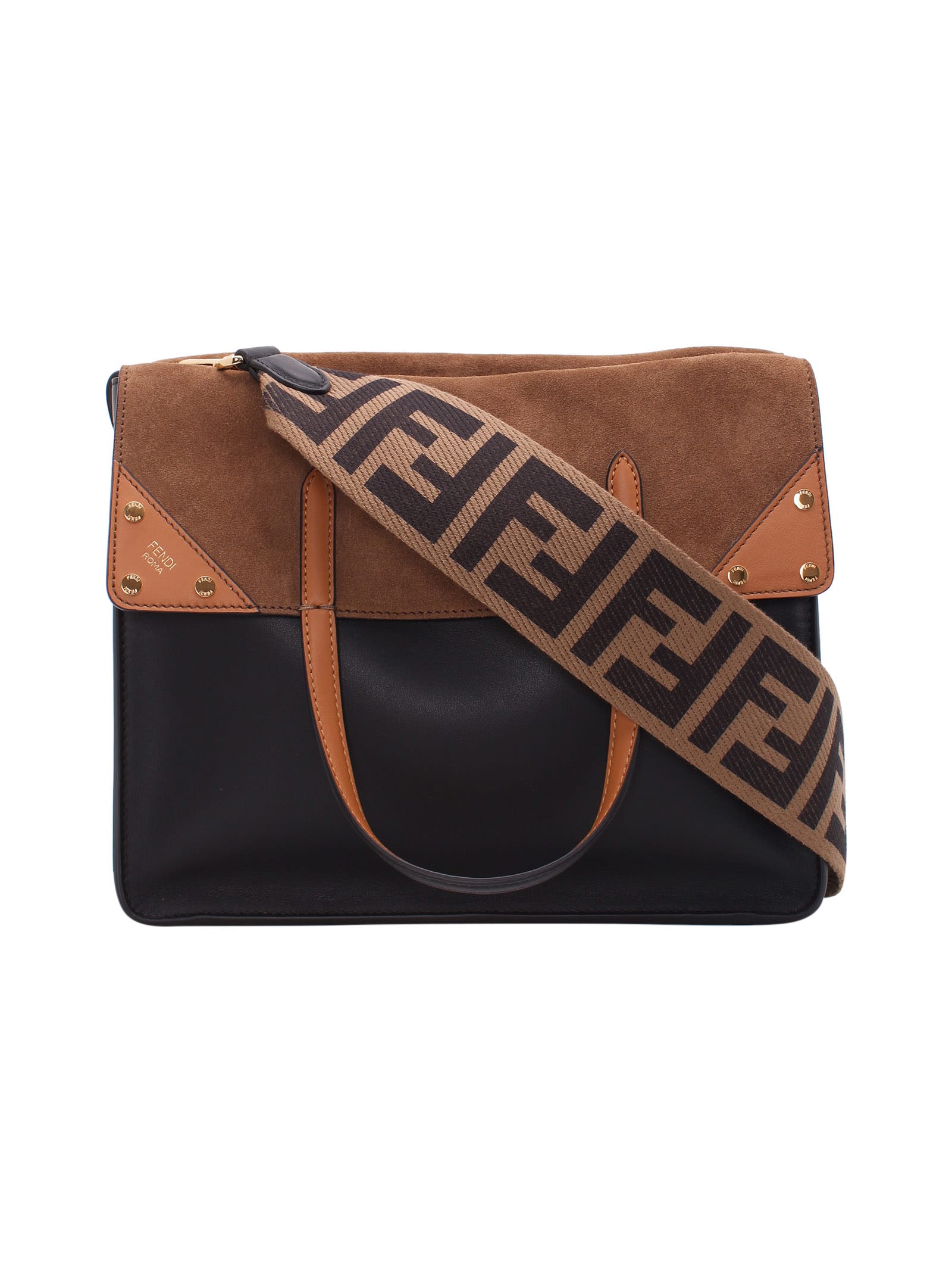 Fendi Leather Bag In Brown