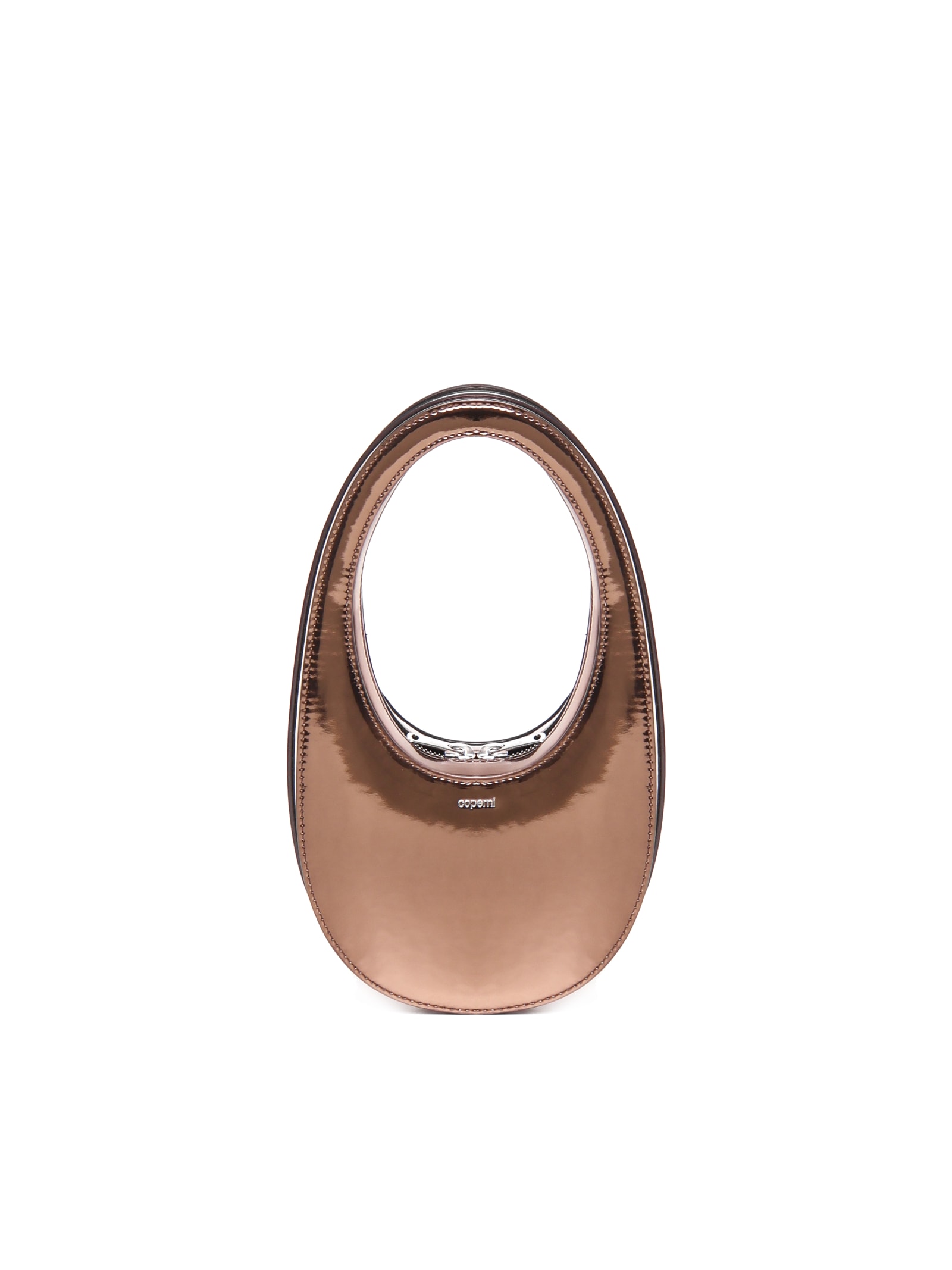 Shop Coperni Mirrored Mini Swipe Bag In Copper