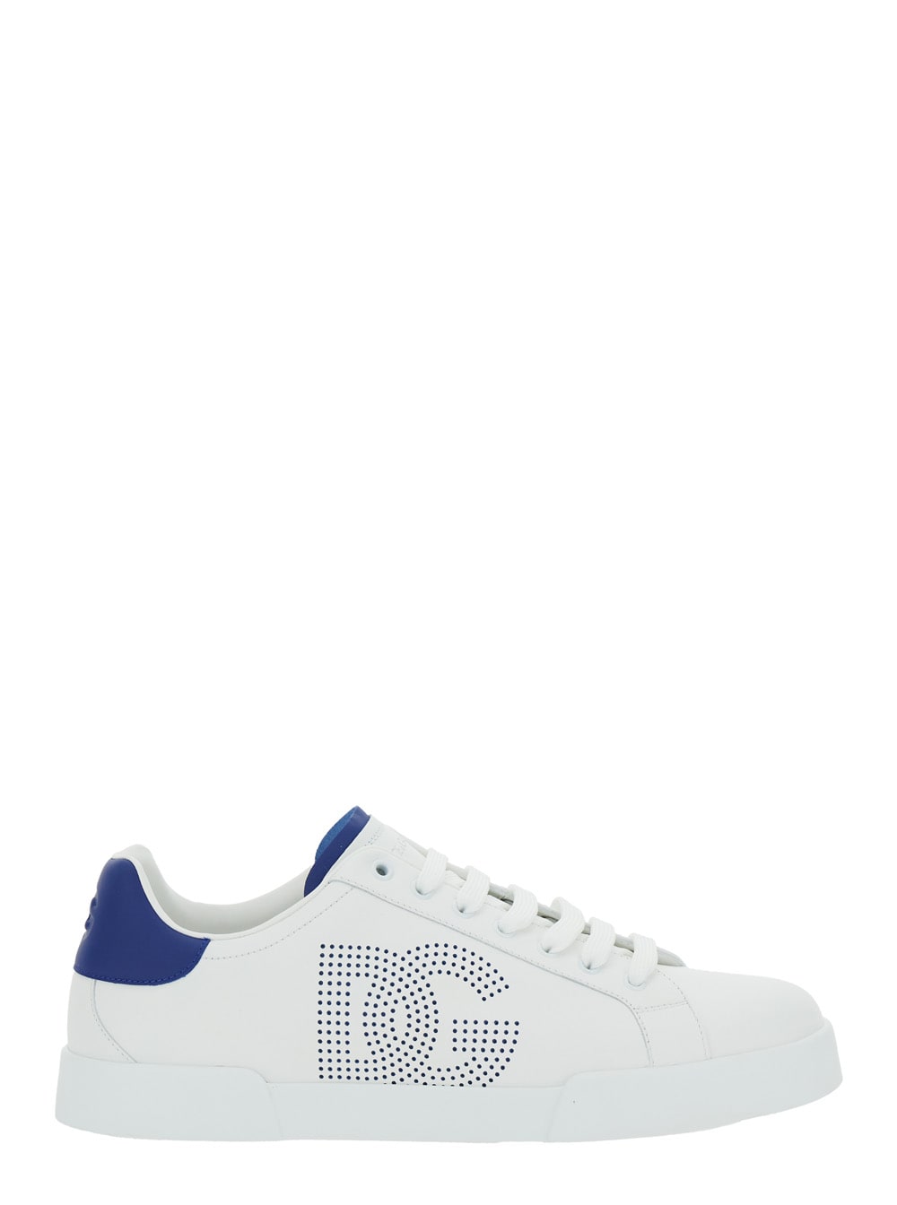 Dolce & Gabbana Sneakers From The Portofino Line In Nappa Leather In White/bluette