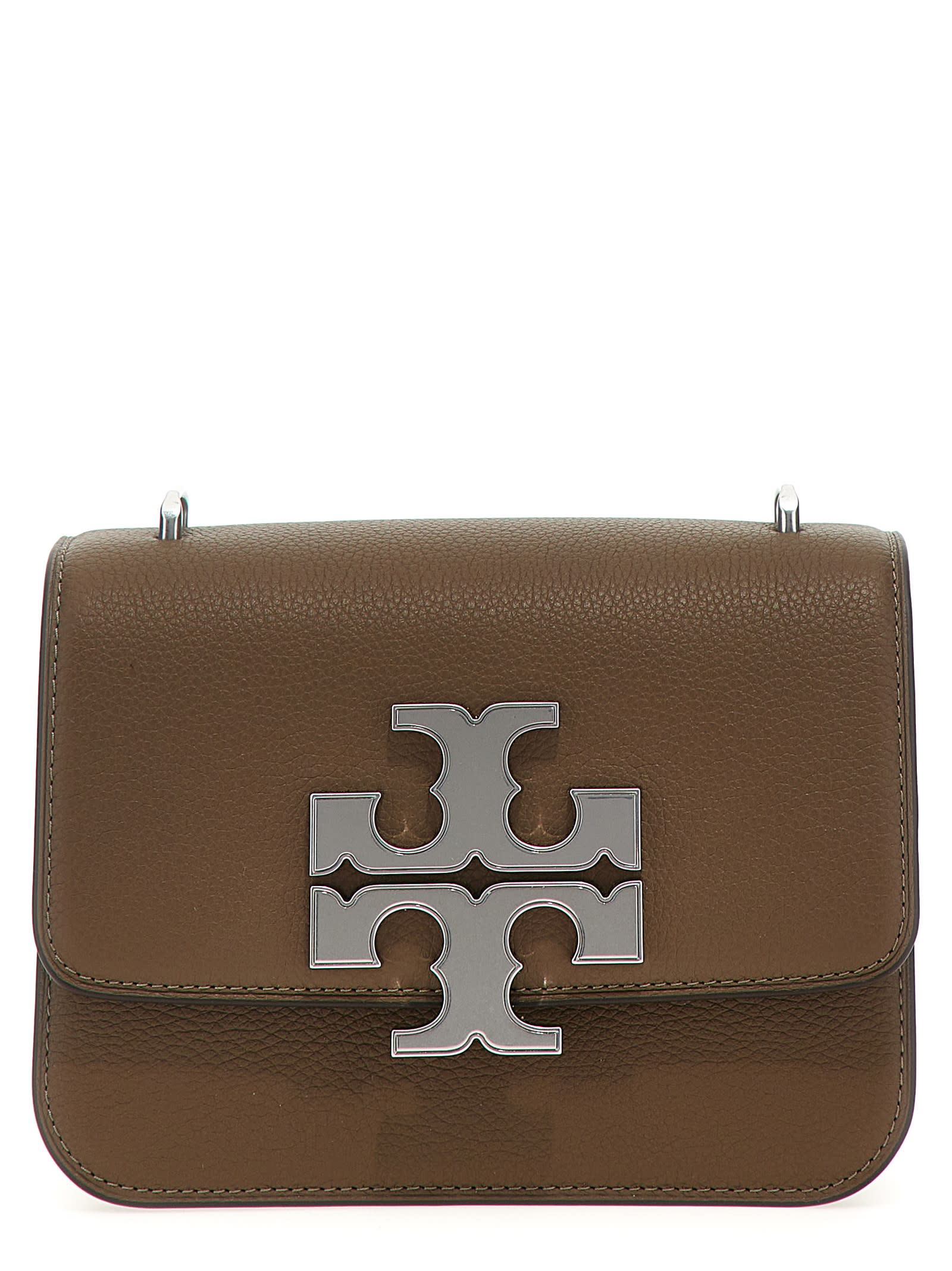 Shop Tory Burch Eleanor Pebbled Small Convertible Shoulder Bag In Brown