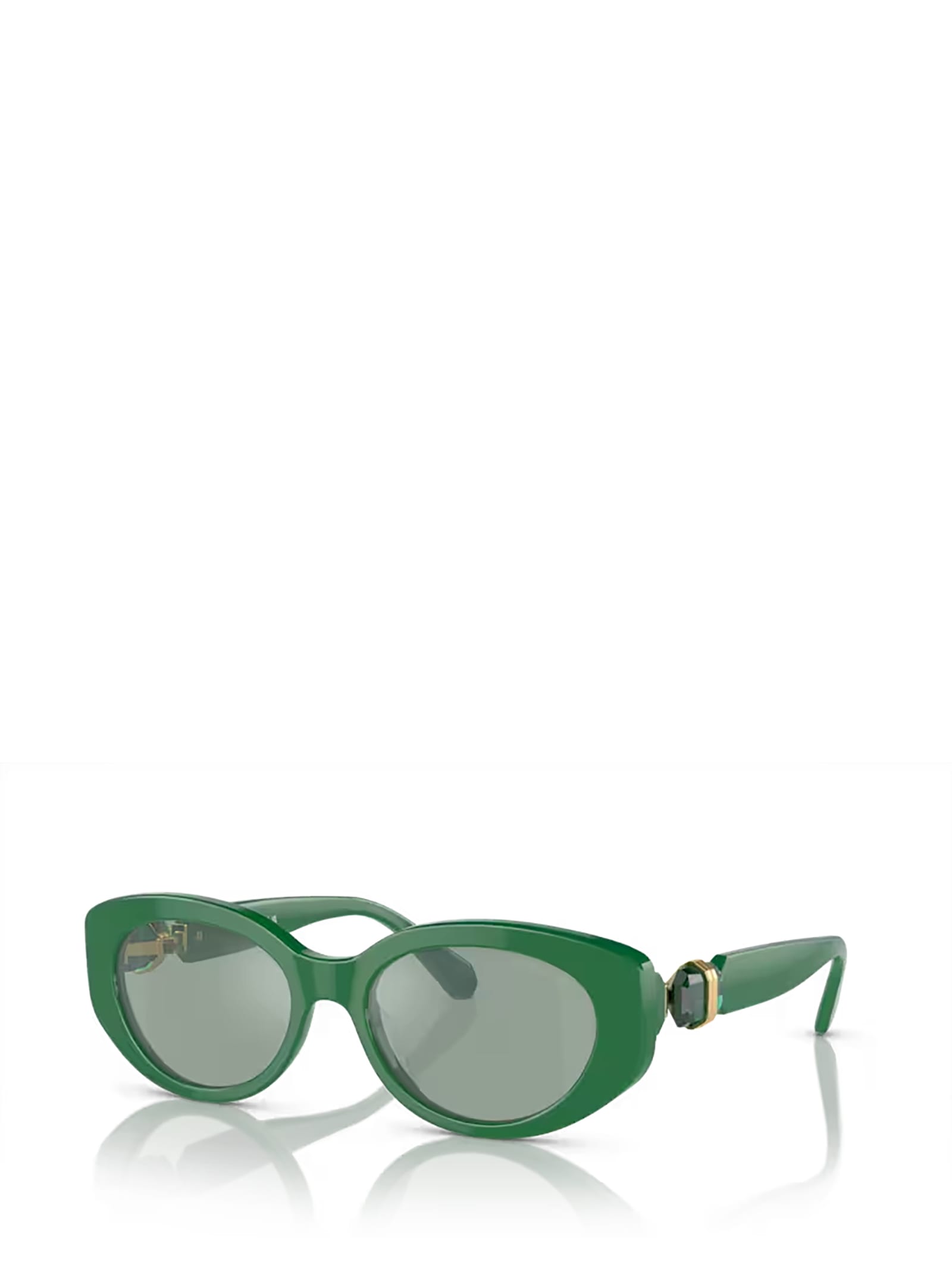 Shop Swarovski Sk6002 Dark Green Sunglasses
