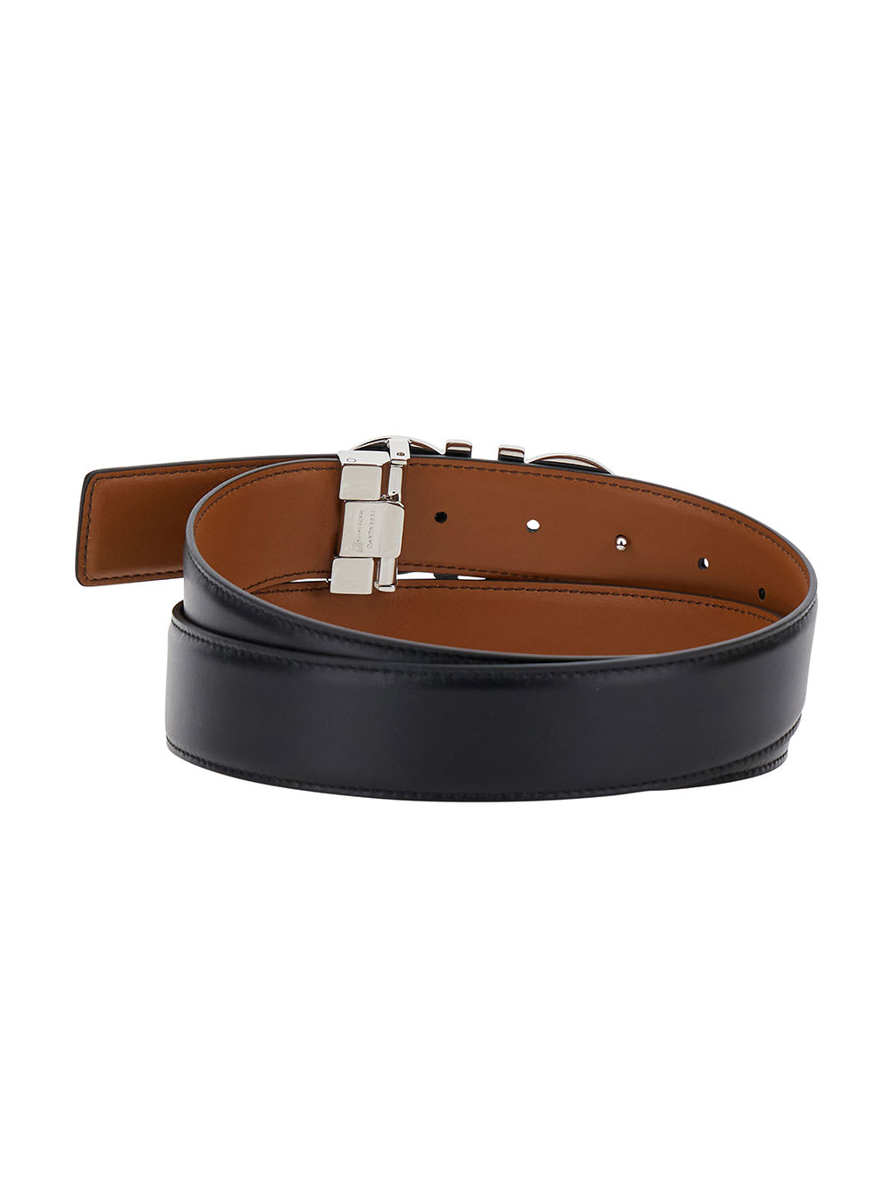 Shop Ferragamo Black Belt With Gancini Buckle In Leather Man