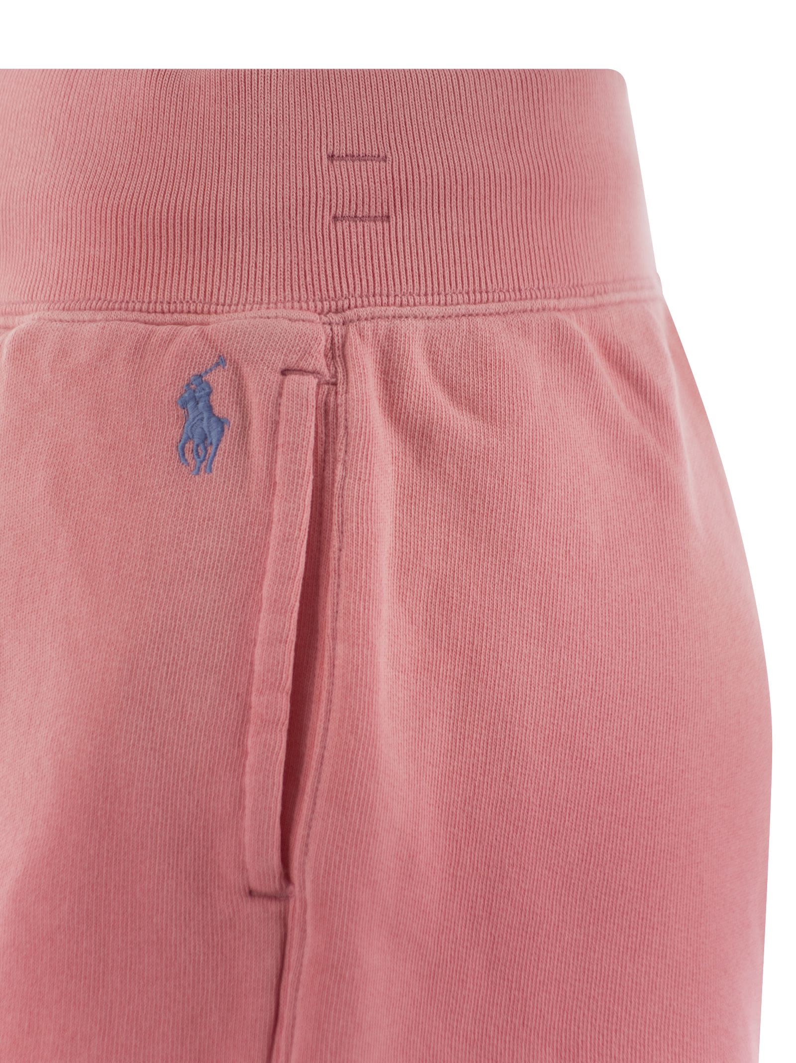 Shop Polo Ralph Lauren Plush Shorts With Drawstring In Pink